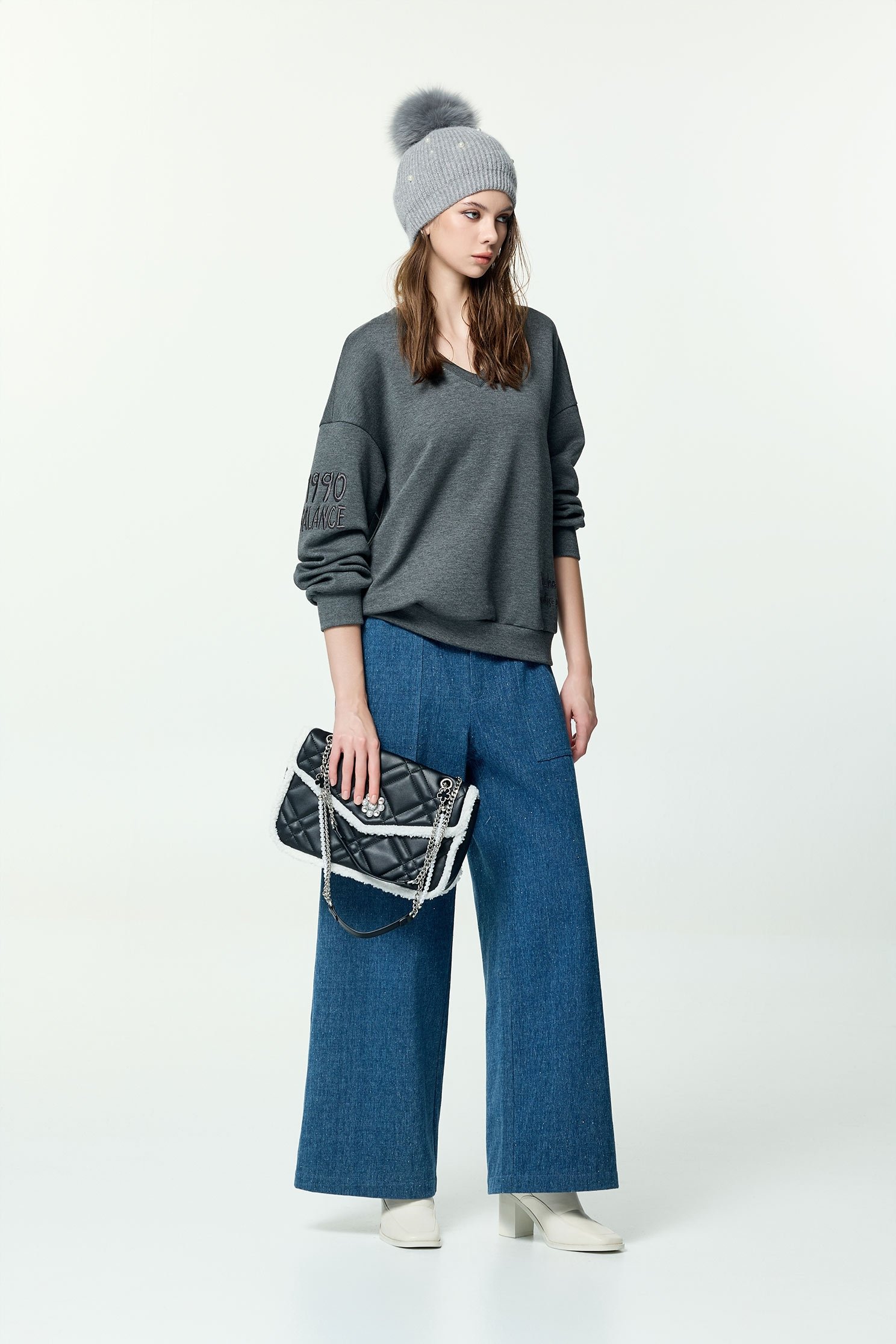 Sequin Detail Wide Leg JeansSequin Detail Wide Leg Jeans,Denim,Jeans,Season (AW) Look,Cotton,pants