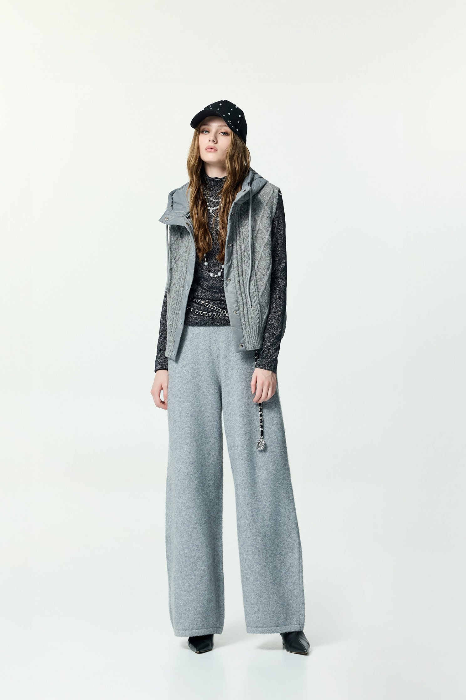 Light Grey Wide Leg Knit PantsLight Grey Wide Leg Knit Pants,Culottes,co-ord sets,Season (AW) Look,Culottes,Knitted,Pants