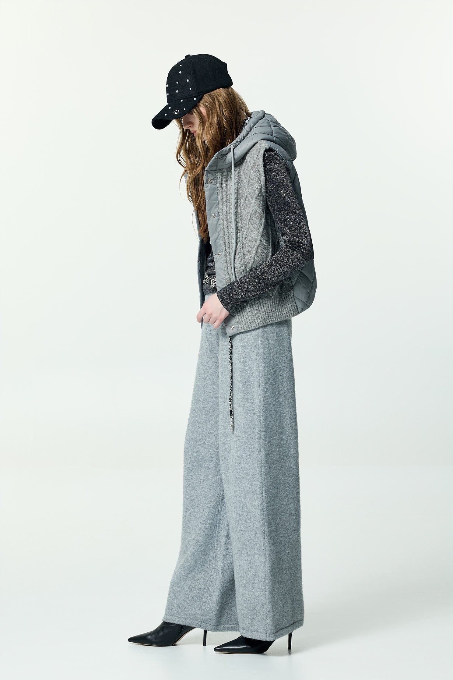 Light Grey Wide Leg Knit PantsLight Grey Wide Leg Knit Pants,Culottes,co-ord sets,Season (AW) Look,Culottes,Knitted,Pants