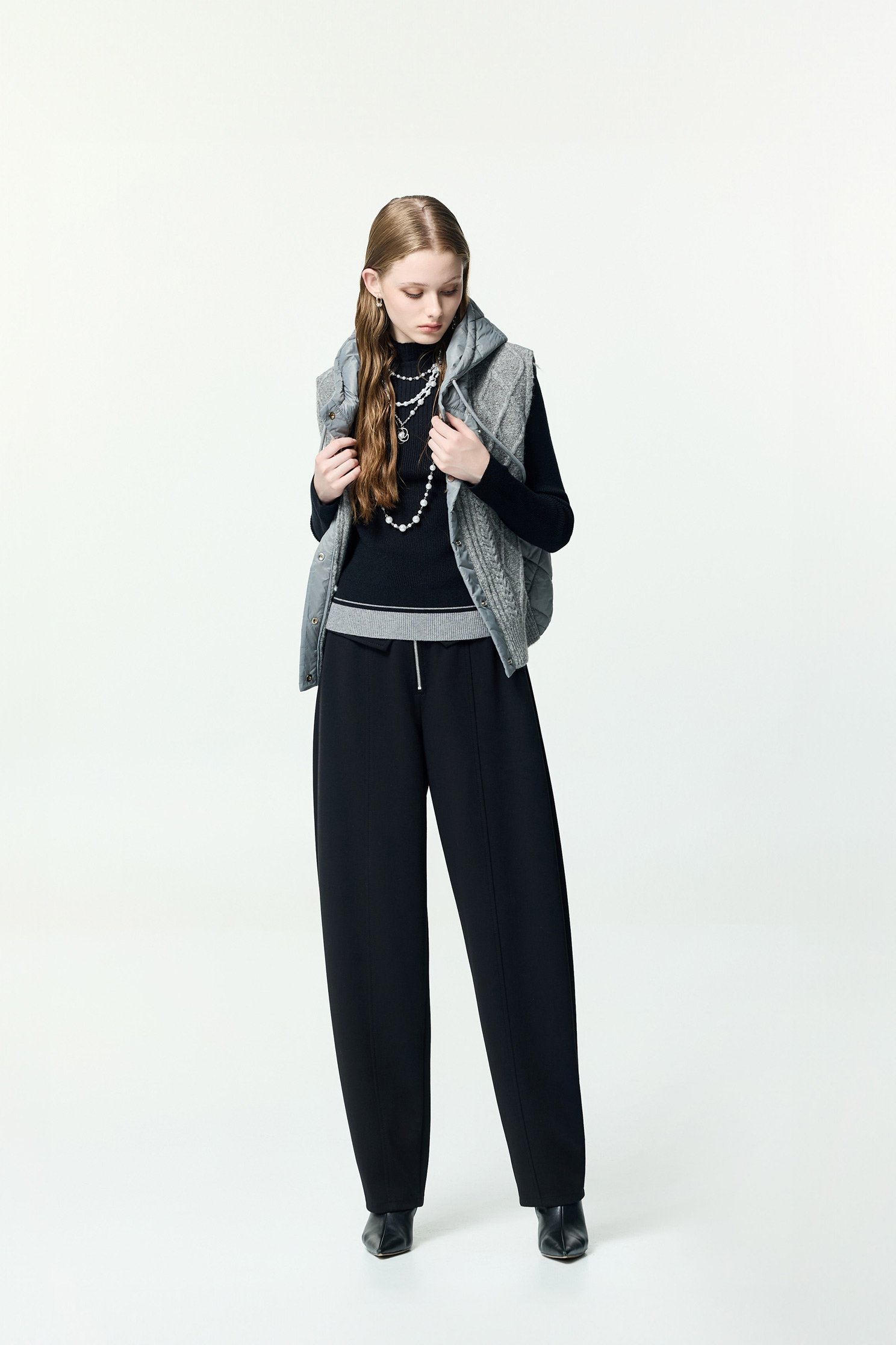 Pocket Flap Detail Front Zip PantsPocket Flap Detail Front Zip Pants,Season (AW) Look,pants,Black pants