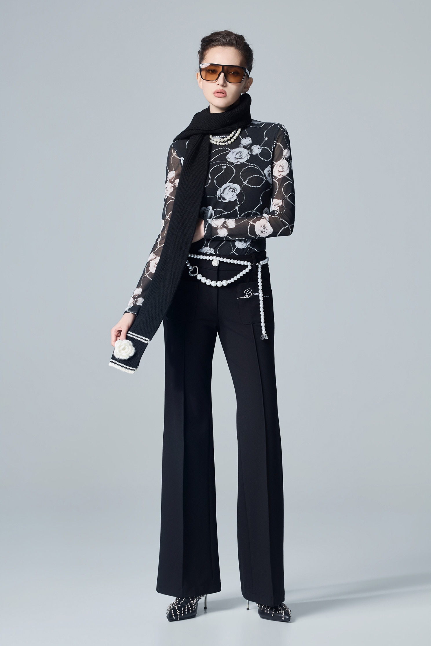 Jet Black Boot Leg PantsJet Black Boot Leg Pants,Embroidered,Bell-bottoms,Season (AW) Look,pants,Black pants