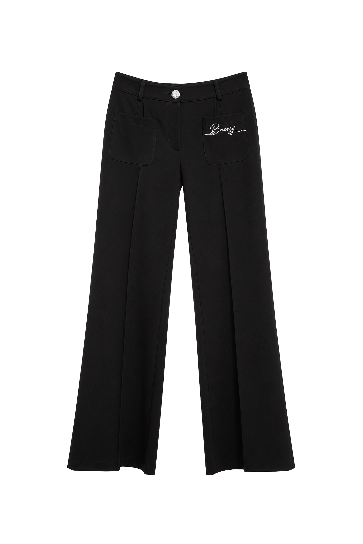 Jet Black Boot Leg PantsJet Black Boot Leg Pants,Embroidered,Bell-bottoms,Season (AW) Look,pants,Black pants