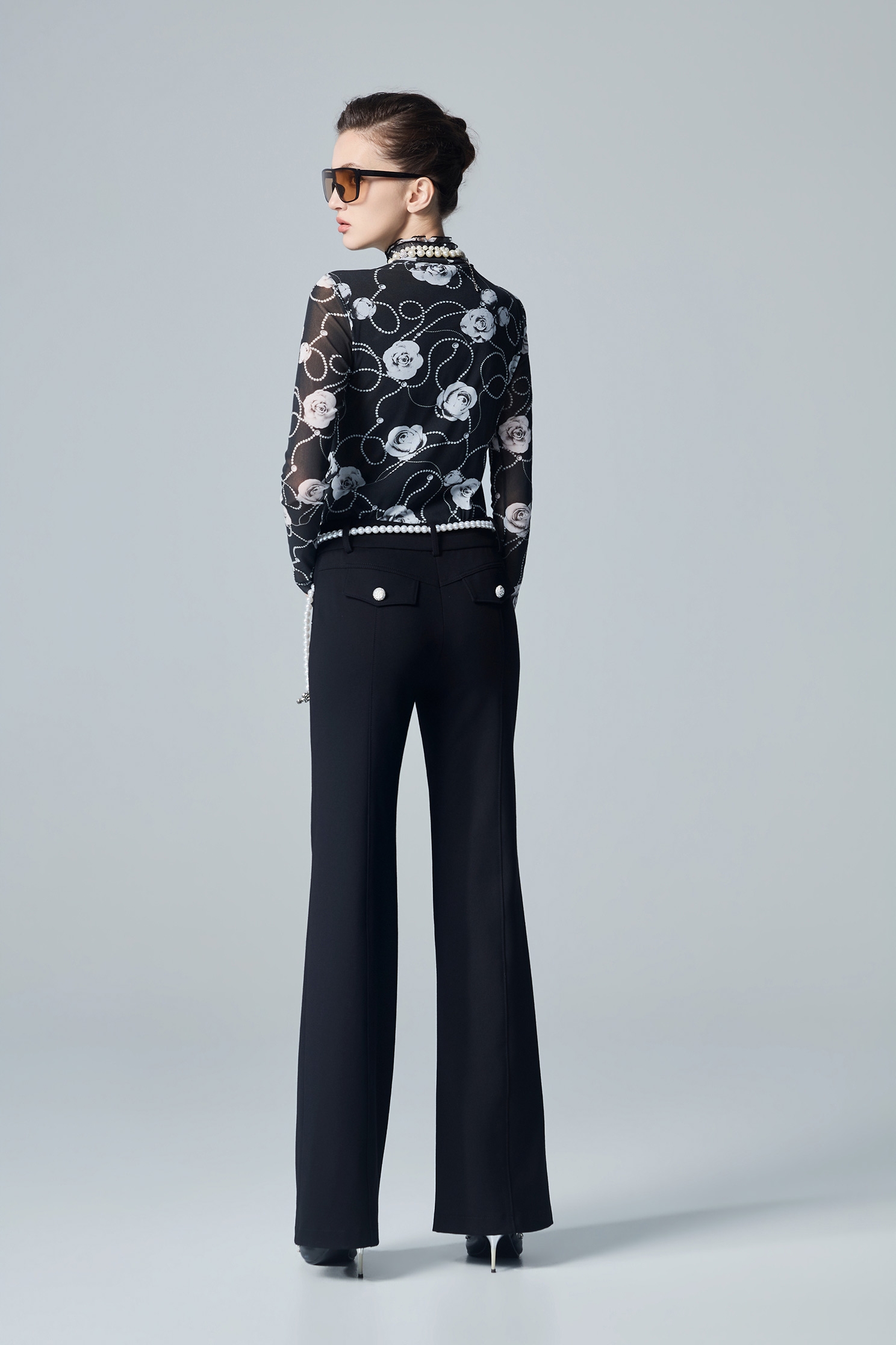 Jet Black Boot Leg PantsJet Black Boot Leg Pants,Embroidered,Bell-bottoms,Season (AW) Look,pants,Black pants