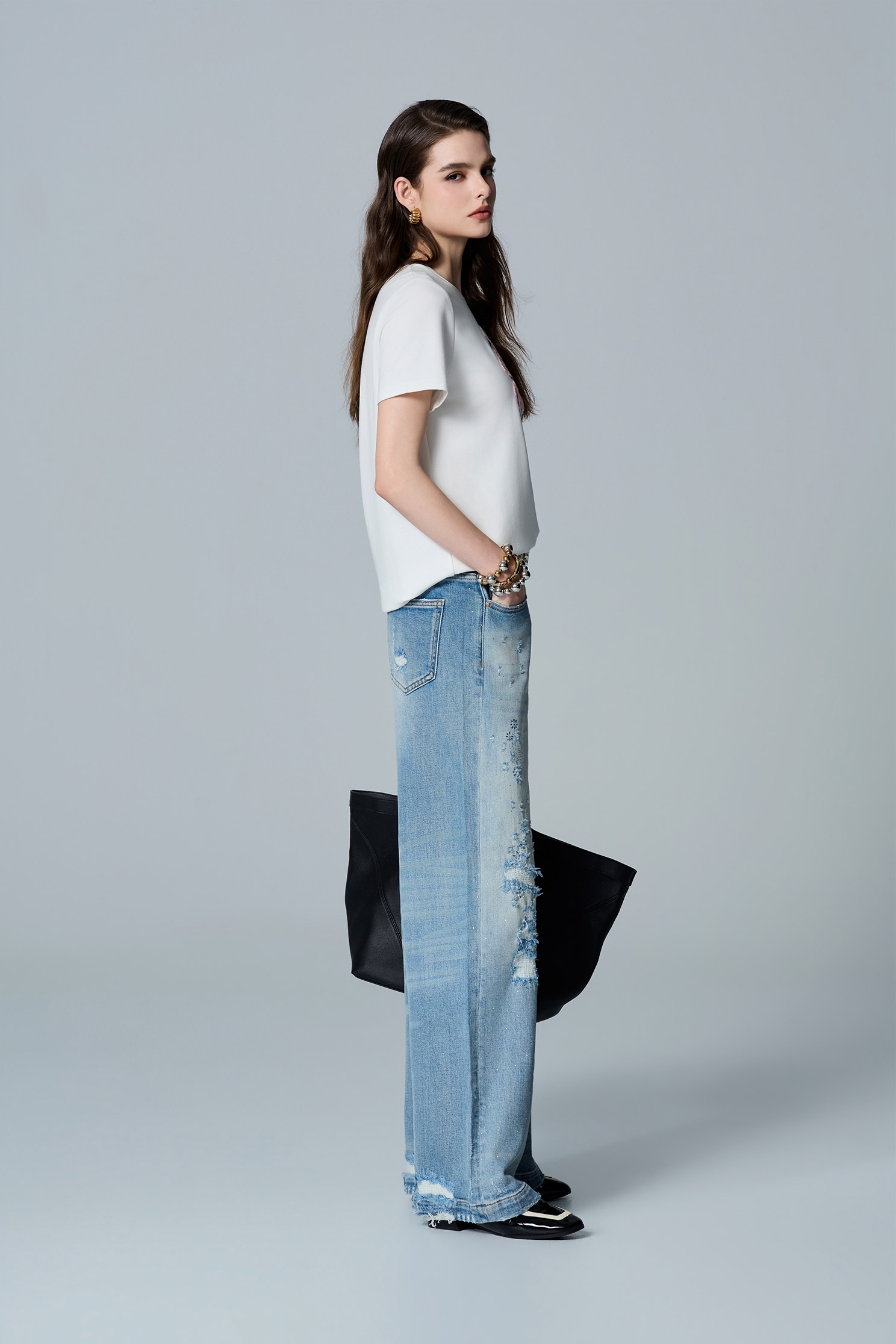 Sequin Detail Distress JeansSequin Detail Distress Jeans,Denim,Jeans,Season (AW) Look,pants
