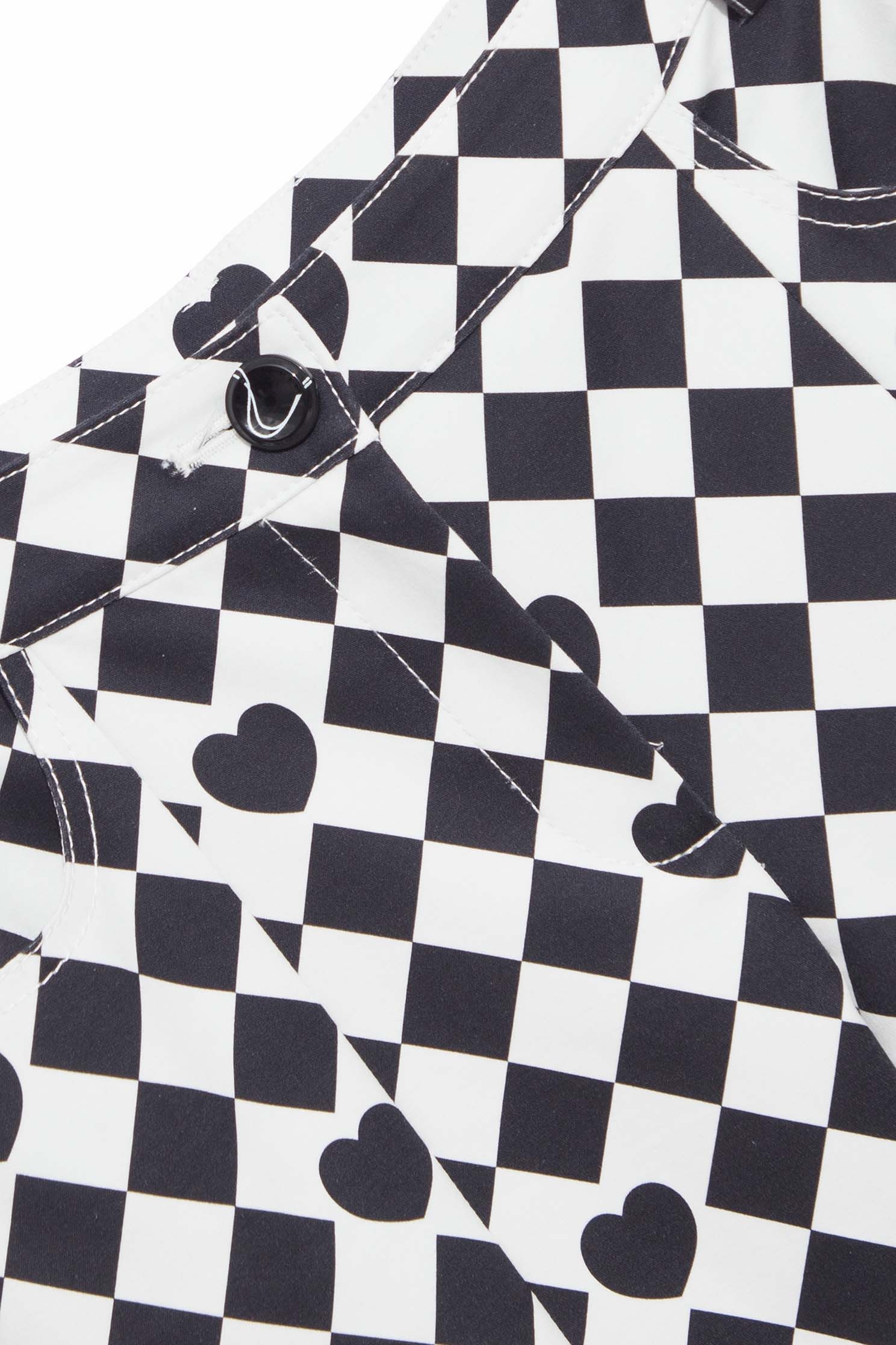 Hearts And Diamond Boot Leg PantsTrousers with heart gingham check print,Season (AW) Look,Skinny pants,Skinny pants,Tailored pants