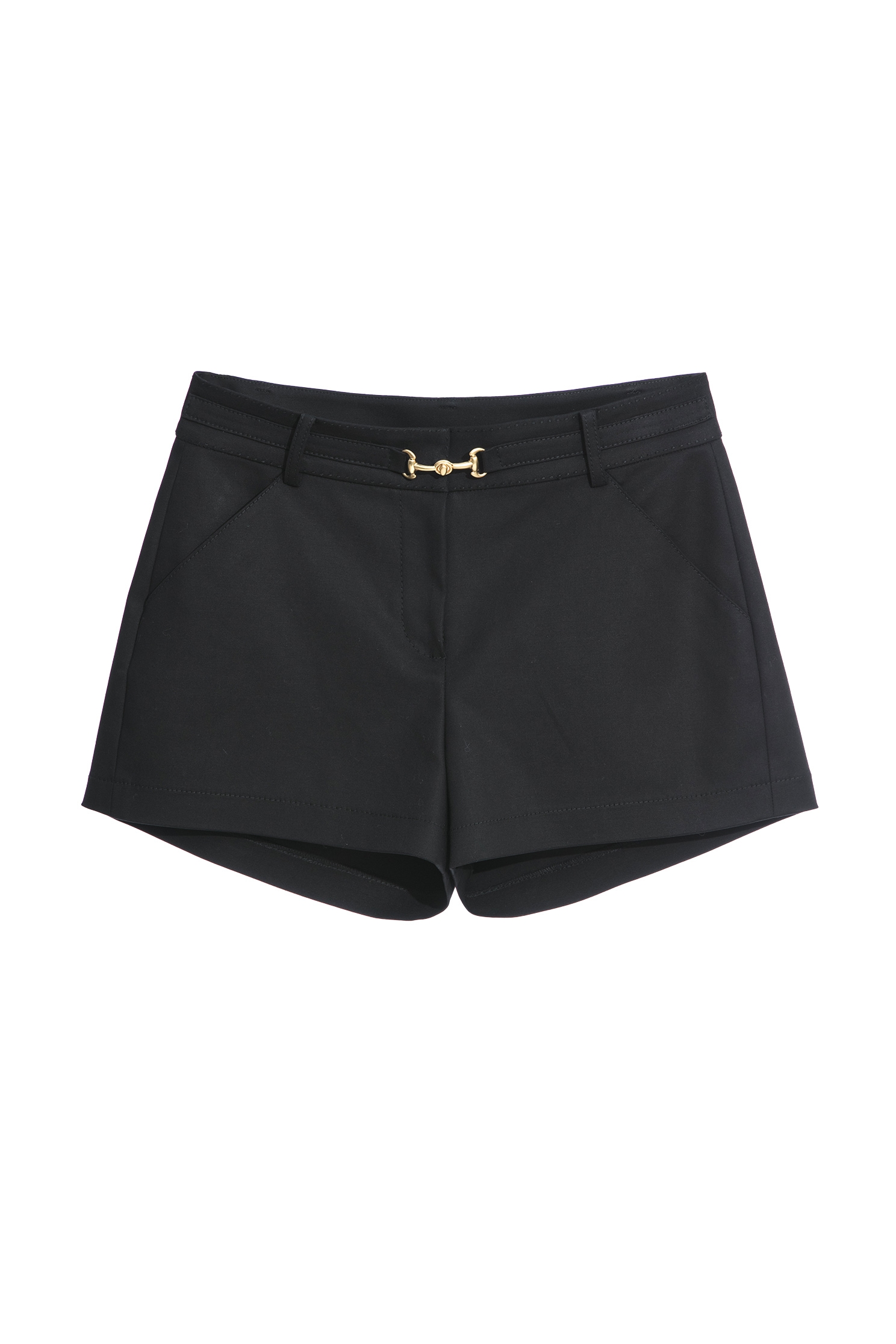 Basic Black ShortsClassic shorts with metal design,Shorts