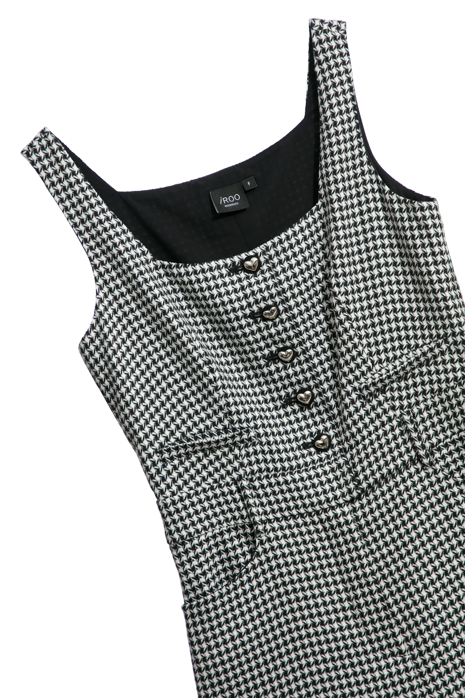 Houndsthooth Print Sleeveless JumpsuitHoundsthooth Print Sleeveless Jumpsuit,Season (SS) Look,Jumpsuits