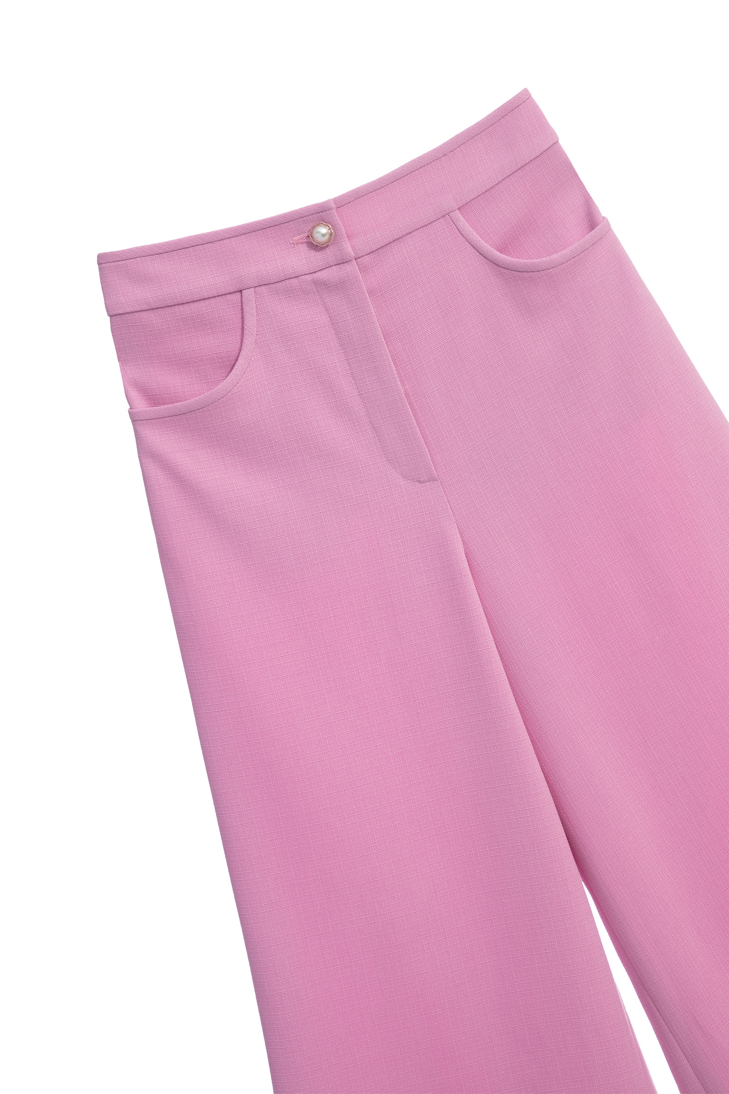 Pink Wide Leg Pants With Floral Embroidery DetailPink Wide Leg Pants With Floral Embroidery Detail,Embroidered,Culottes,Season (SS) Look,Culottes