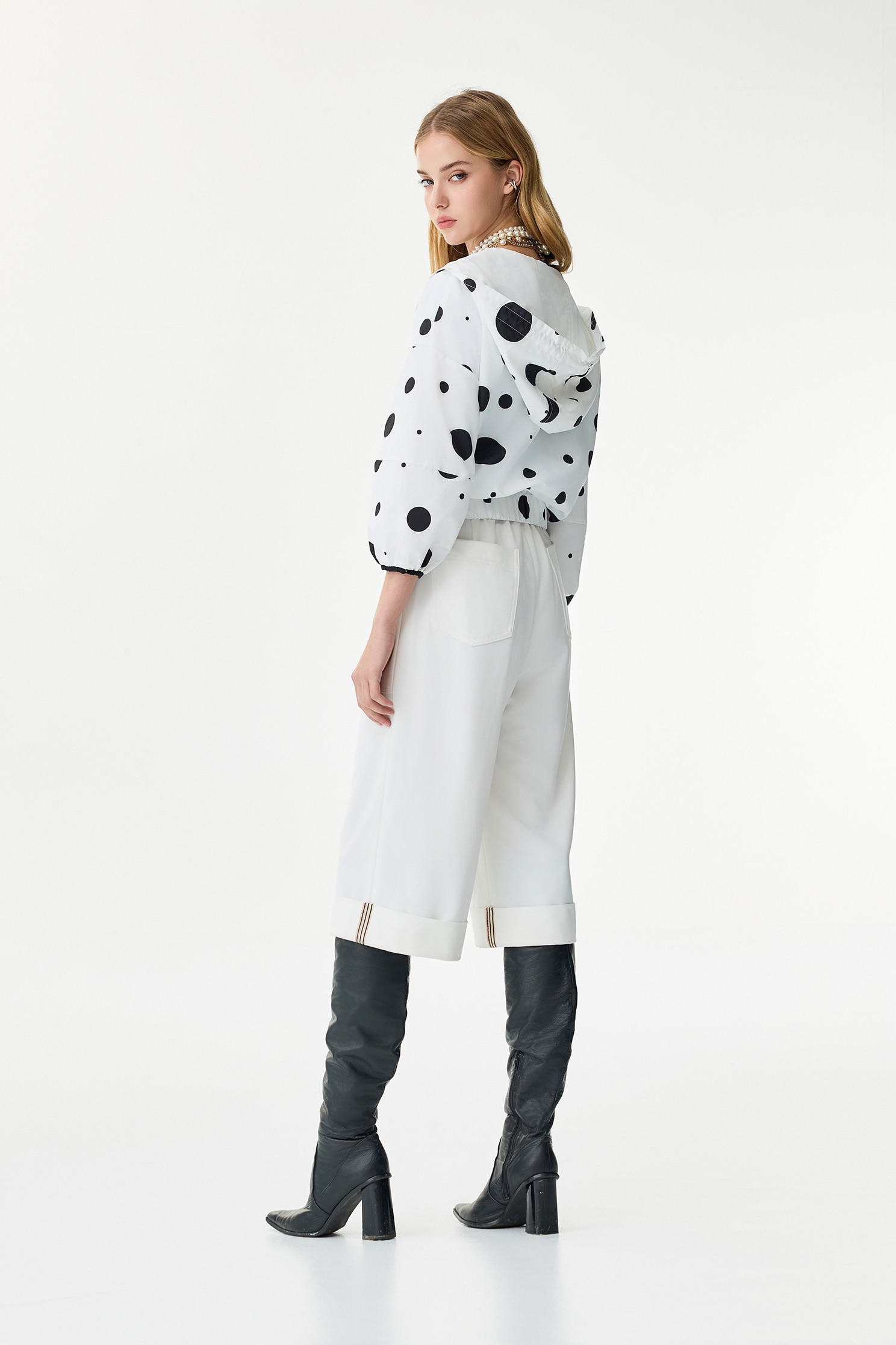 Folded Cuff Detail Wide Leg PantsFolded Cuff Detail Wide Leg Pants,Culottes,Season (SS) Look,Culottes