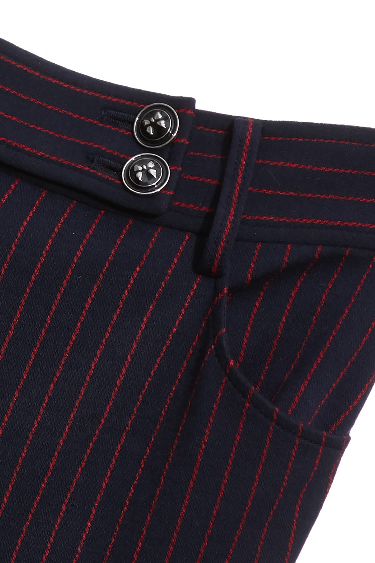 Red Pinstripe Boot Leg PantsRed Pinstripe Boot Leg Pants,Office Looks,Bell-bottoms,Stripe,Season (AW) Look,Valentine,Bell-bottoms,Knitted,Pants