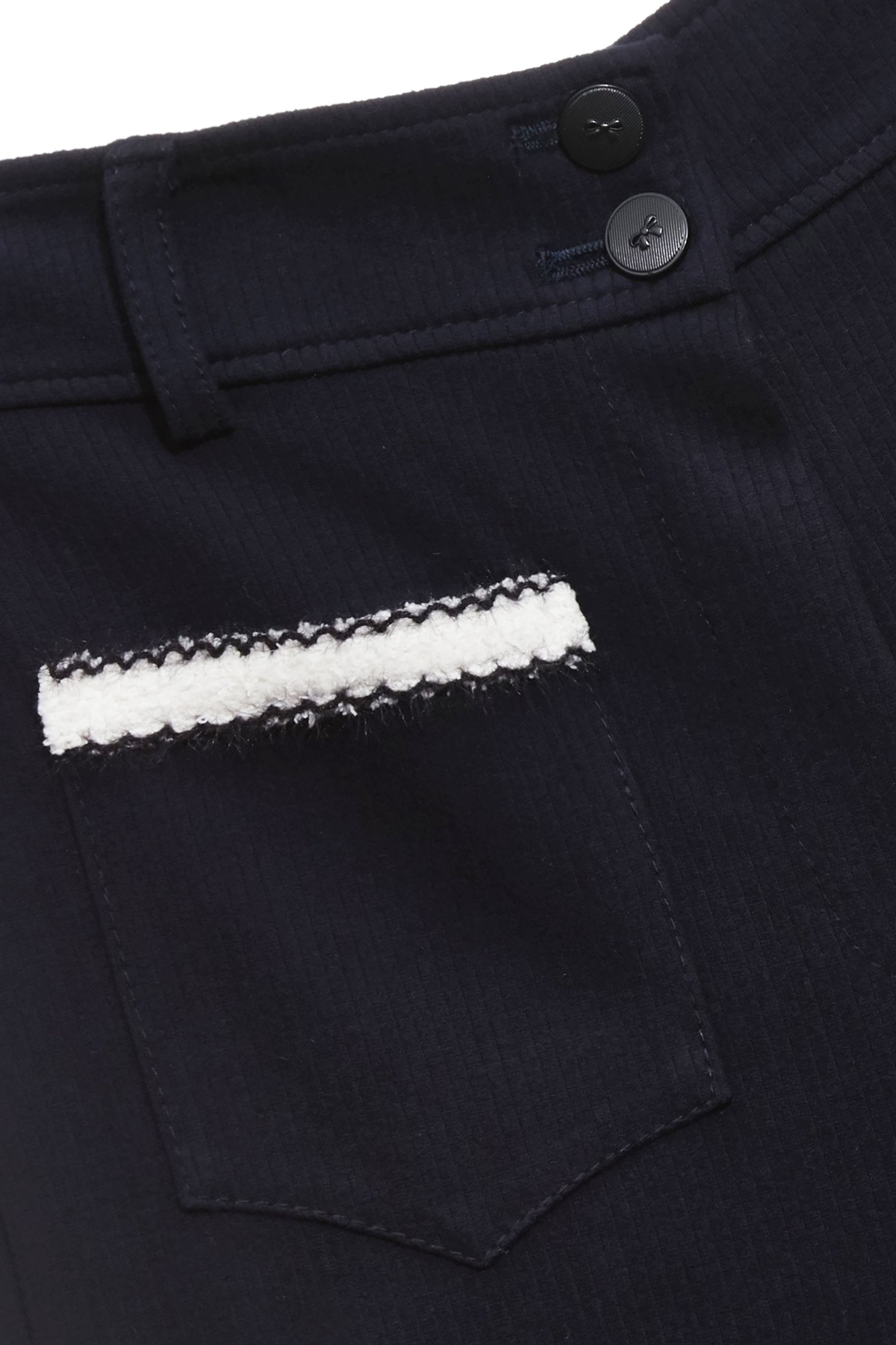 Navy Pants With Contrast White Pocket Trim DetailNavy Pants With Contrast White Pocket Trim Detail,Office Looks,Culottes,Season (AW) Look,Valentine,Culottes