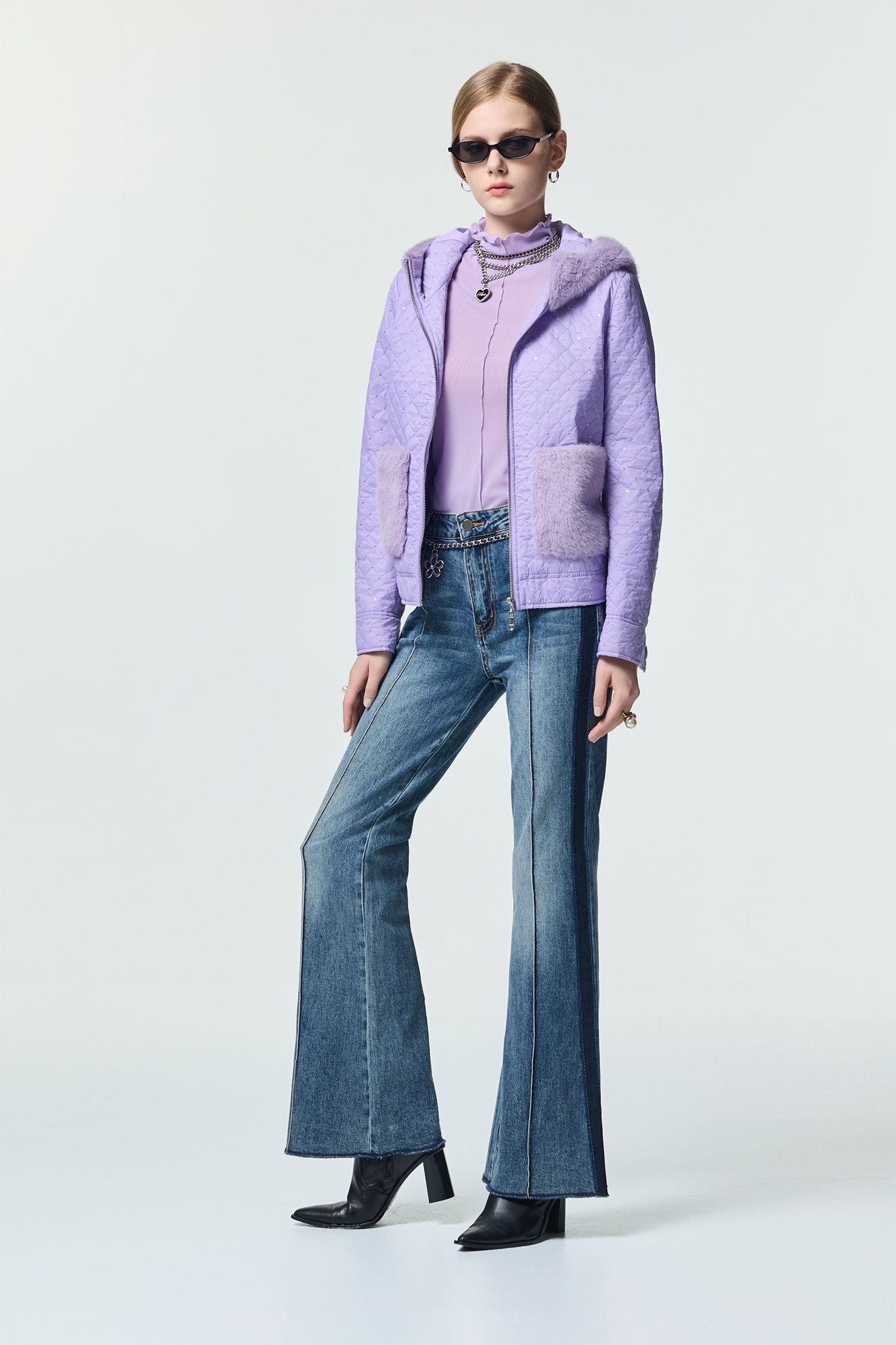Boot Leg Jeans With Contrast Side Trim DetailBoot Leg Jeans With Contrast Side Trim Detail,Denim,Bell-bottoms,Denim,Jeans,Season (AW) Look,Valentine,Bell-bottoms