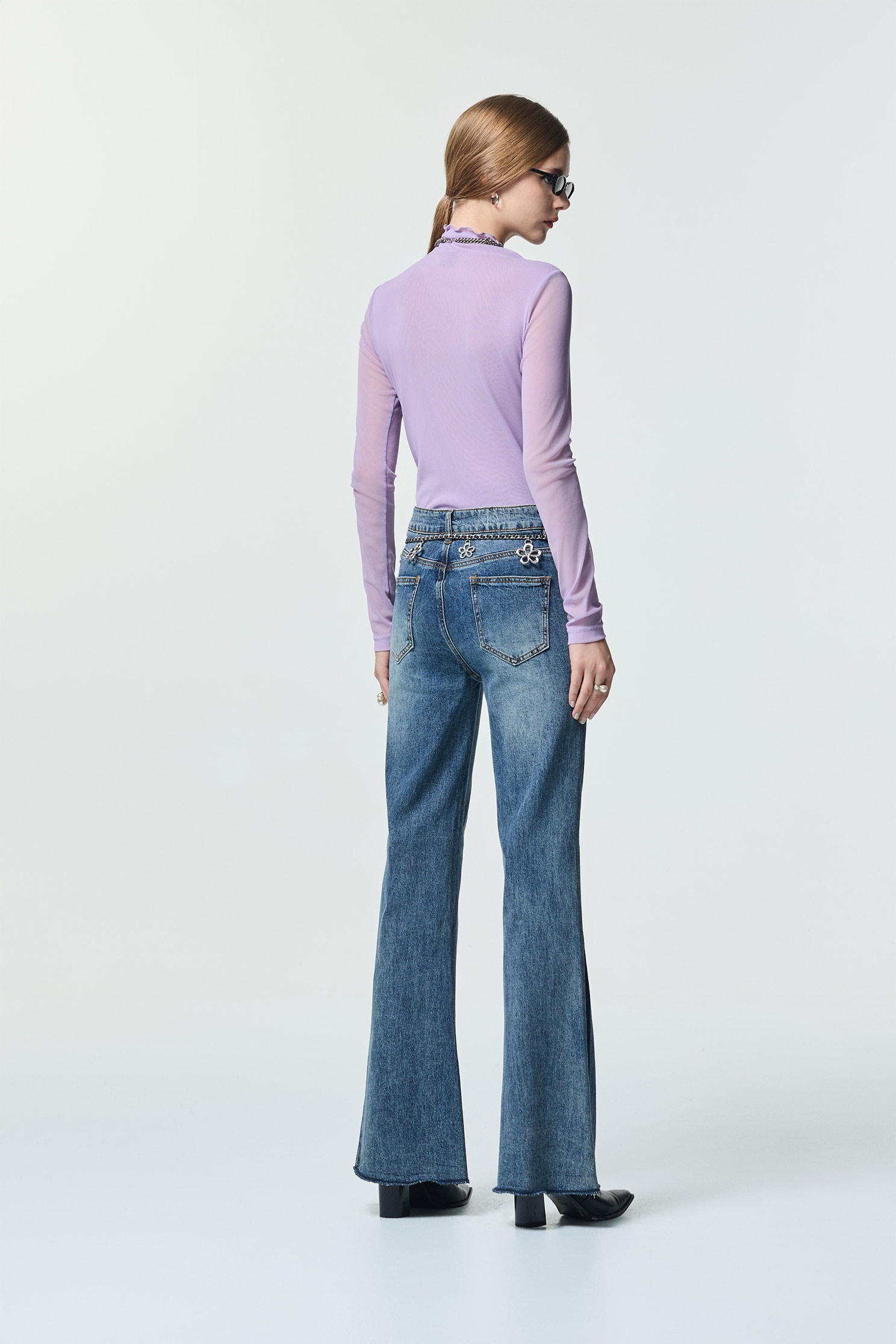 Boot Leg Jeans With Contrast Side Trim DetailBoot Leg Jeans With Contrast Side Trim Detail,Denim,Bell-bottoms,Denim,Jeans,Season (AW) Look,Valentine,Bell-bottoms