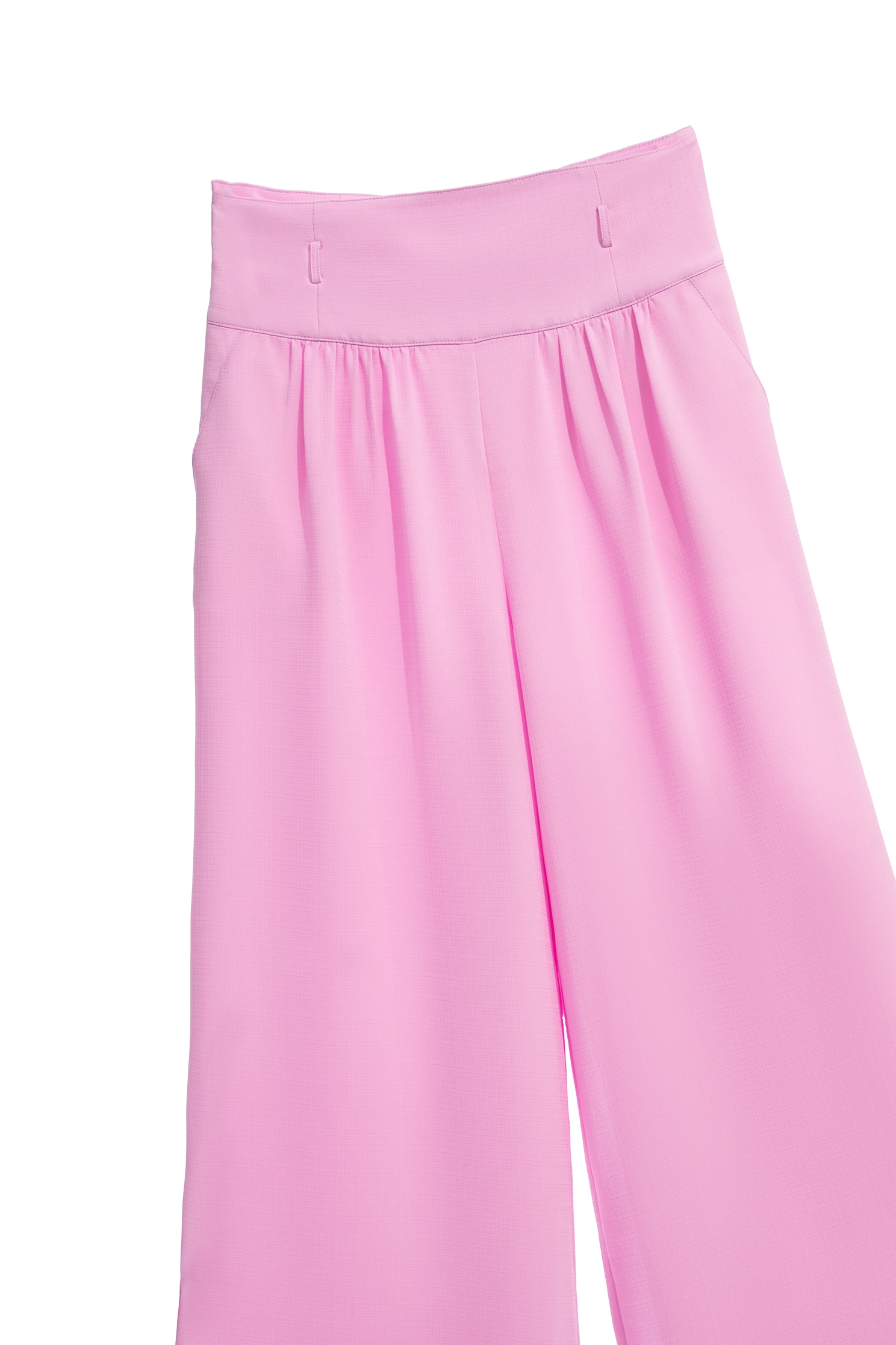 High Waist Pink Wide Leg PantsHigh Waist Pink Wide Leg Pants,Culottes,Season (SS) Look,Culottes,Chiffon