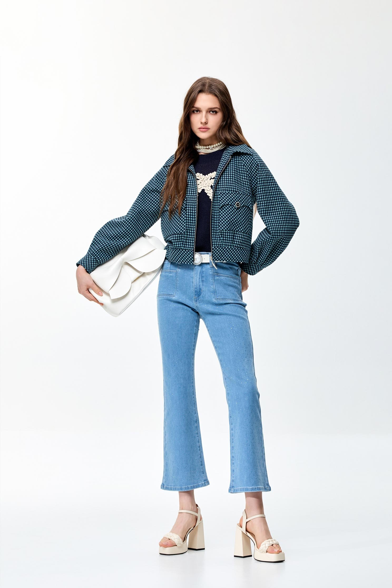 Sequin Detail Boot Leg JeansSequin Detail Boot Leg Jeans,Bell-bottoms,Season (SS) Look,Denim,Jeans,Bell-bottoms