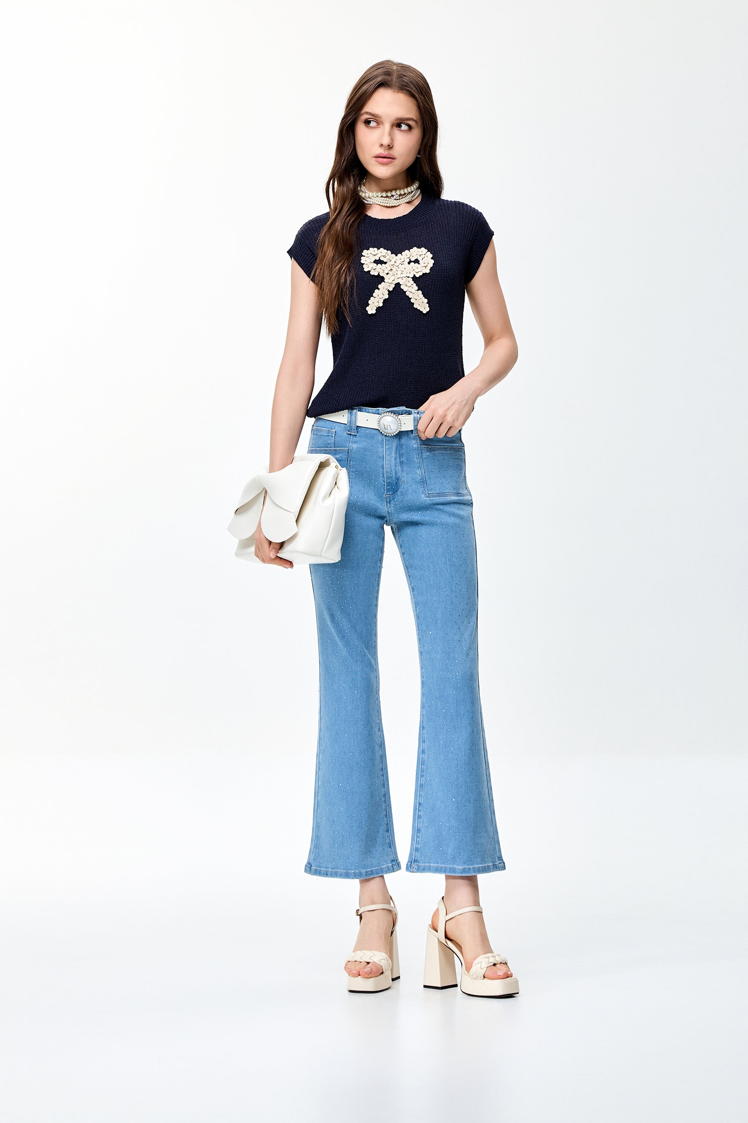 Sequin Detail Boot Leg JeansSequin Detail Boot Leg Jeans,Bell-bottoms,Season (SS) Look,Denim,Jeans,Bell-bottoms