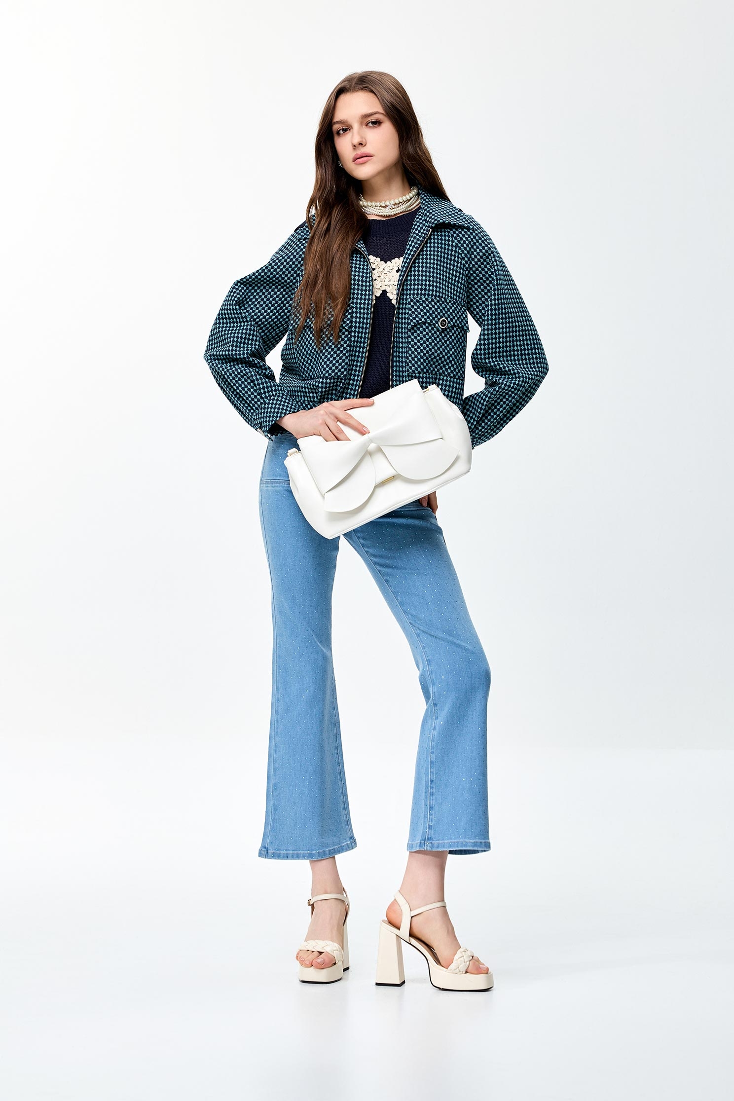 Sequin Detail Boot Leg JeansSequin Detail Boot Leg Jeans,Bell-bottoms,Season (SS) Look,Denim,Jeans,Bell-bottoms