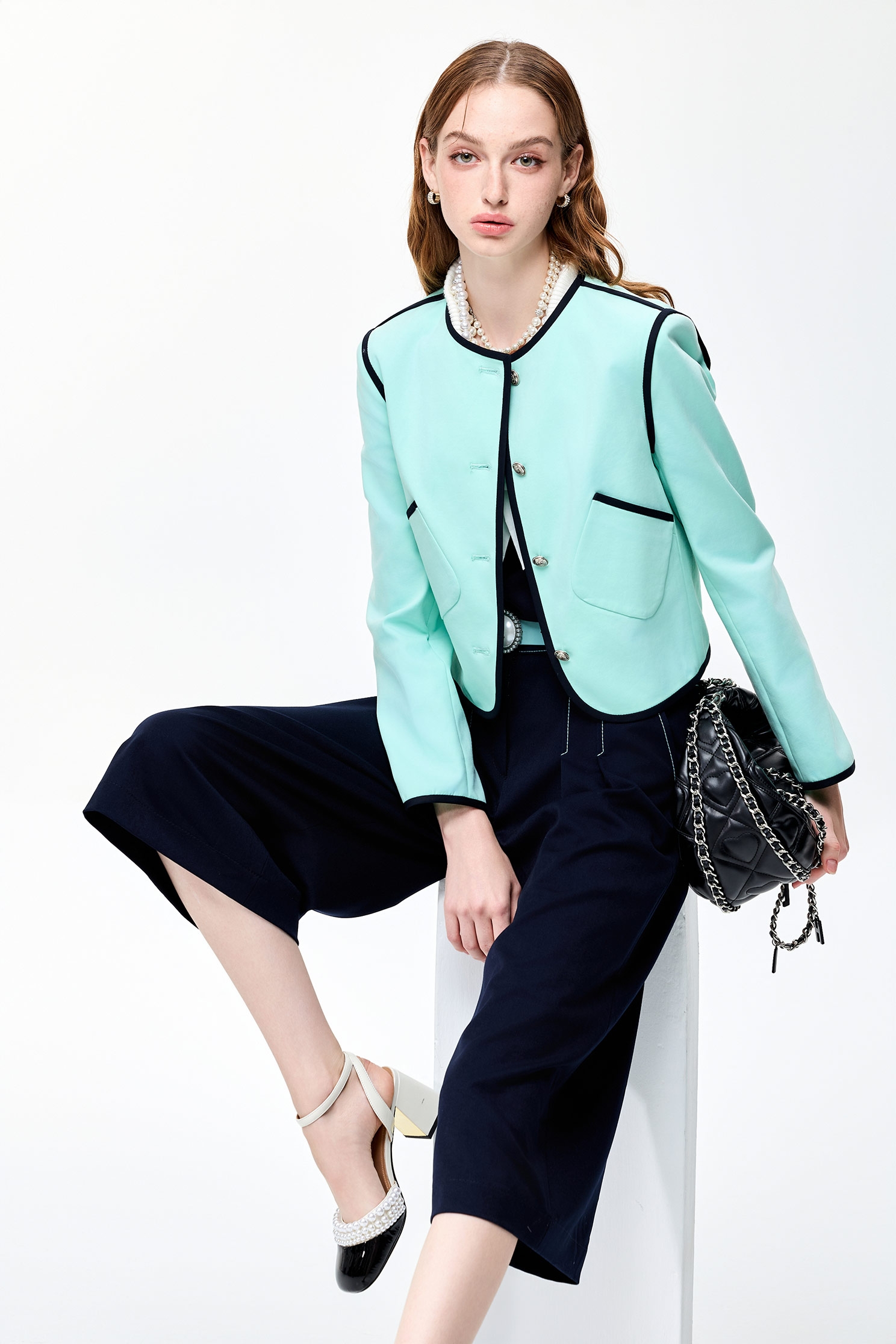 Contrast Stitching Detail Wide Leg PantsContrast Stitching Detail Wide Leg Pants,Culottes,Season (SS) Look,Culottes,Pants