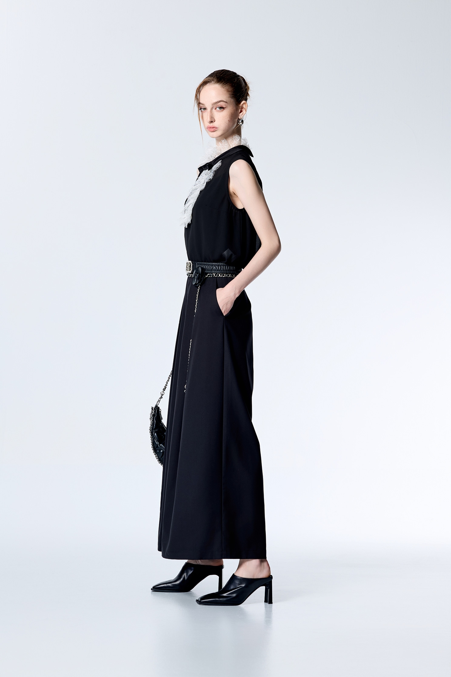 Wide Leg Pleated PantsWide Leg Pleated Pants,Culottes,Season (SS) Look,Back To Classic,Culottes,Back To B/W