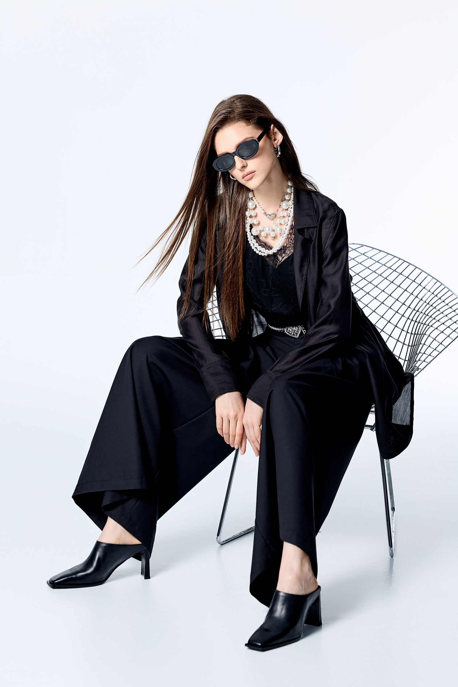 Wide Leg Pleated PantsWide Leg Pleated Pants,Culottes,Season (SS) Look,Back To Classic,Culottes,Back To B/W