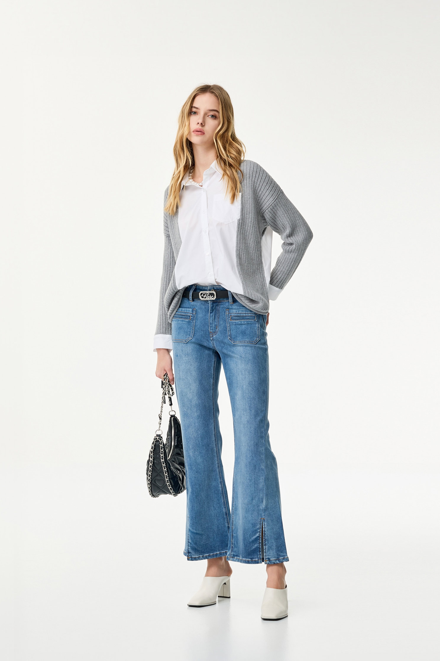 Patch Pockets Boot Leg JeansPatch Pockets Boot Leg Jeans,Bell-bottoms,Season (SS) Look,Denim,Jeans,Bell-bottoms