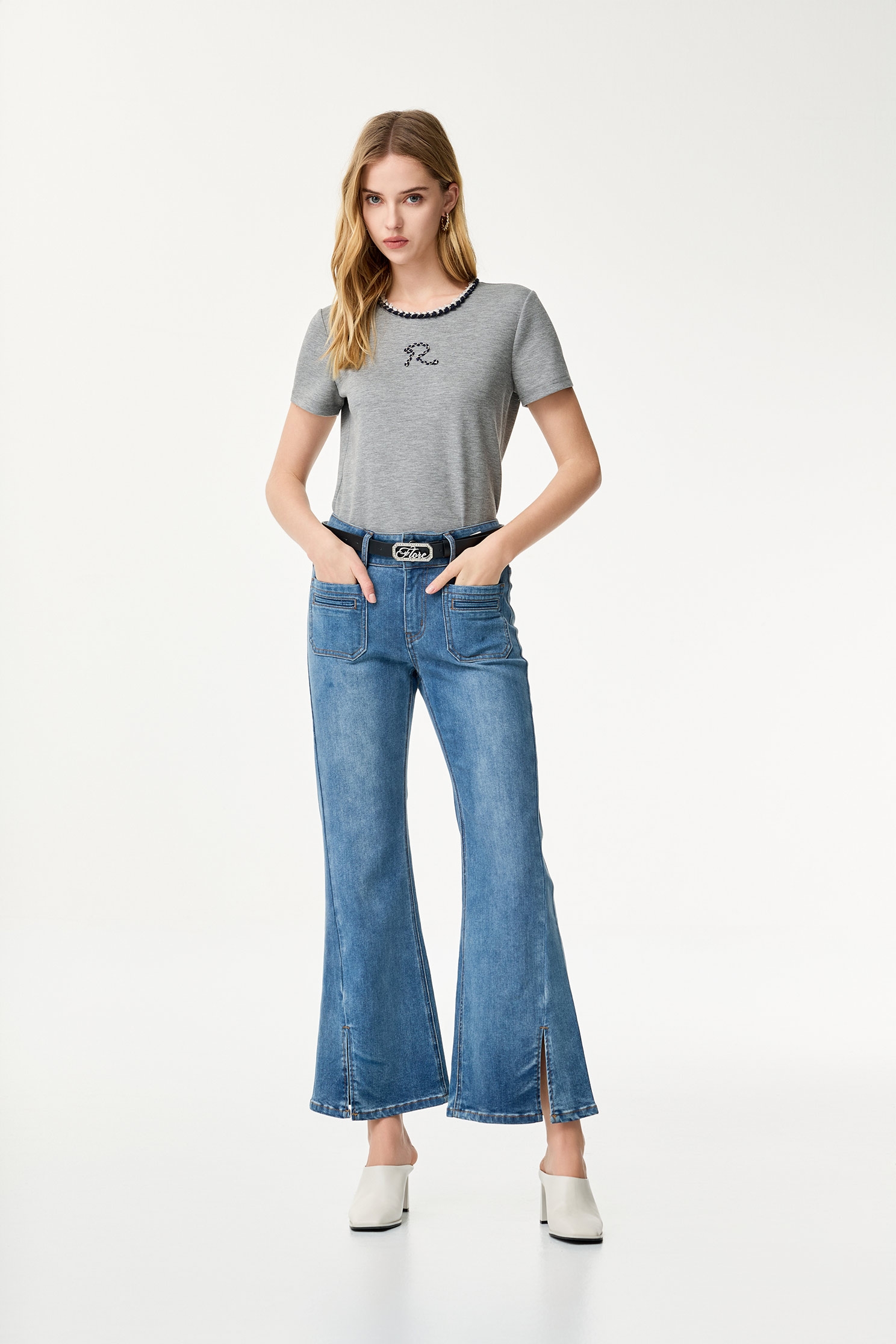 Patch Pockets Boot Leg JeansPatch Pockets Boot Leg Jeans,Bell-bottoms,Season (SS) Look,Denim,Jeans,Bell-bottoms