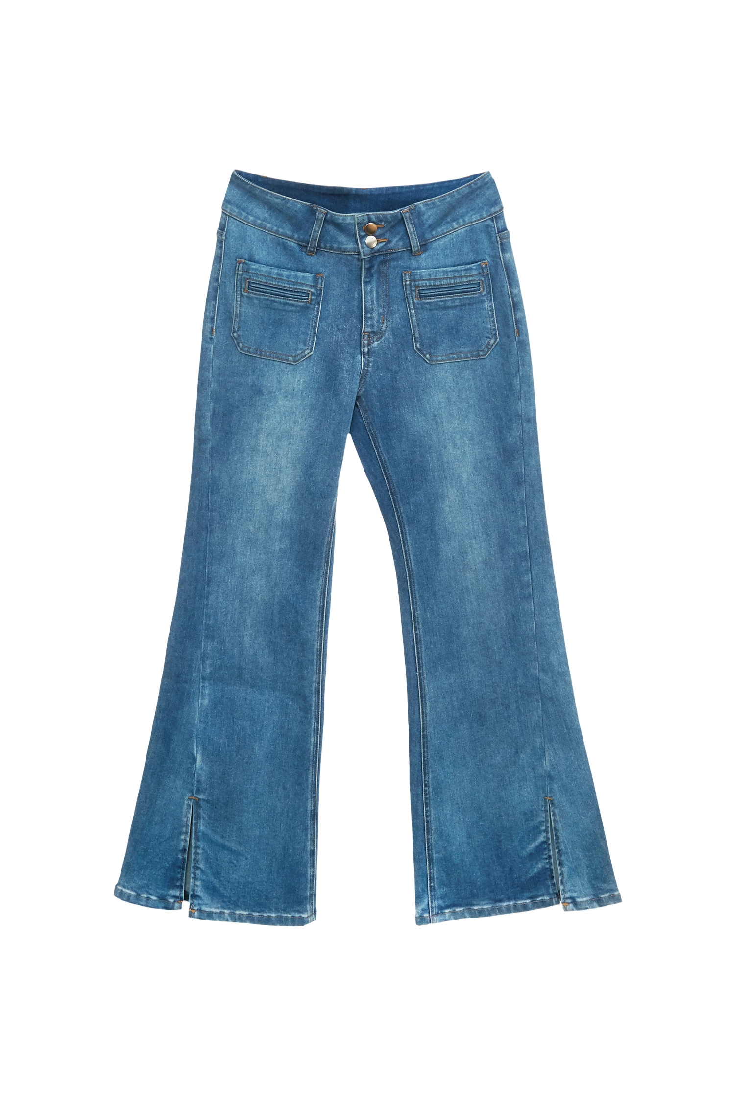 Patch Pockets Boot Leg JeansPatch Pockets Boot Leg Jeans,Bell-bottoms,Season (SS) Look,Denim,Jeans,Bell-bottoms