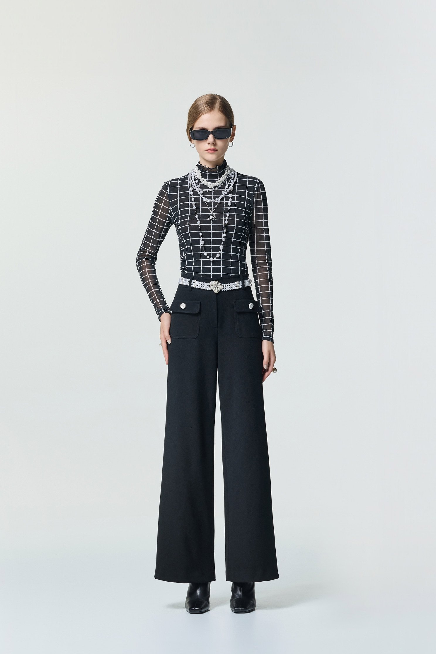 Jet Black Fleece Wide Leg PantsJet Black Fleece Wide Leg Pants,Culottes,Season (SS) Look,pearl,pants,Black pants