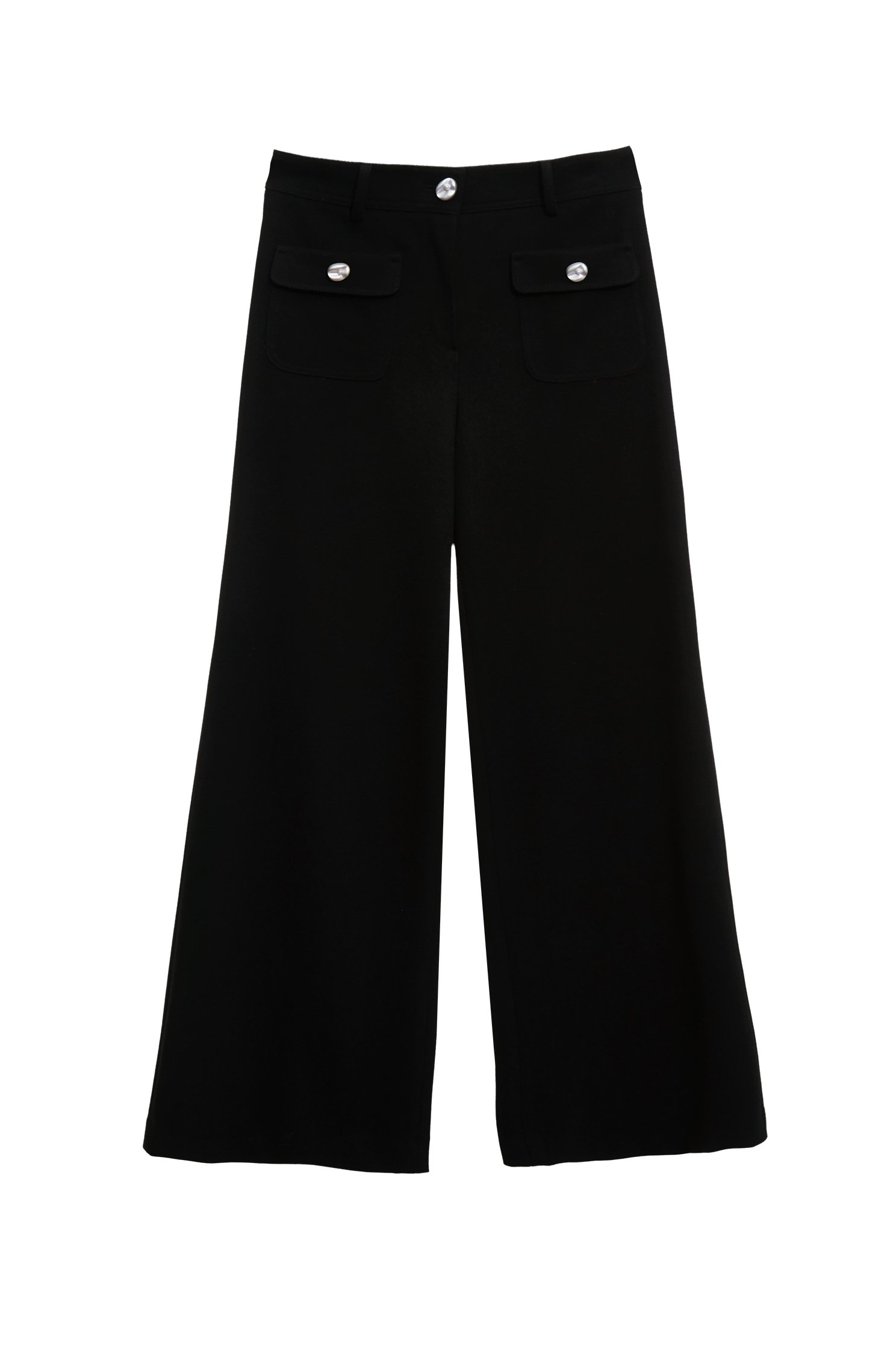 Jet Black Fleece Wide Leg PantsJet Black Fleece Wide Leg Pants,Culottes,Season (SS) Look,pearl,pants,Black pants