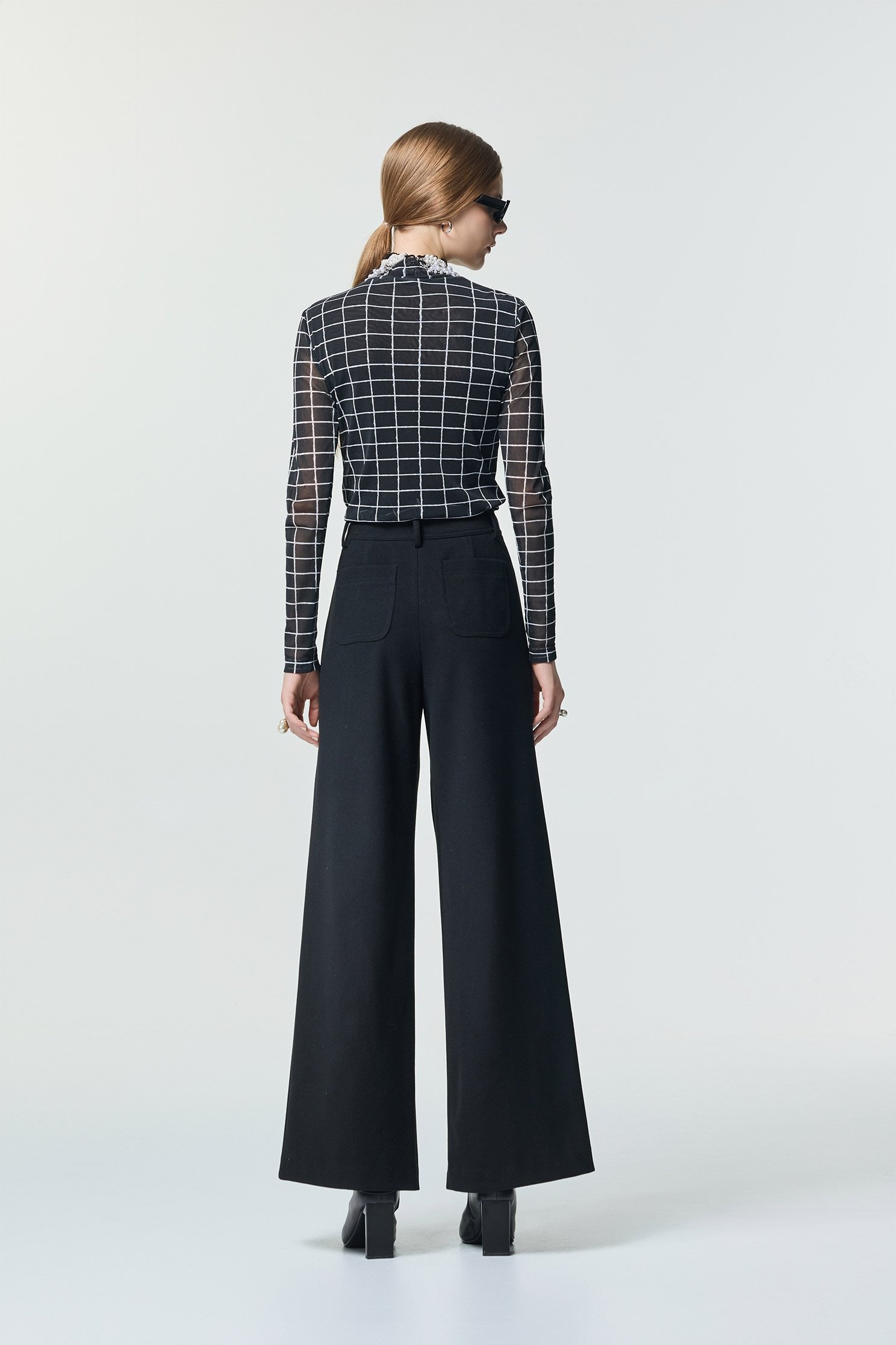 Jet Black Fleece Wide Leg PantsJet Black Fleece Wide Leg Pants,Culottes,Season (SS) Look,pearl,pants,Black pants