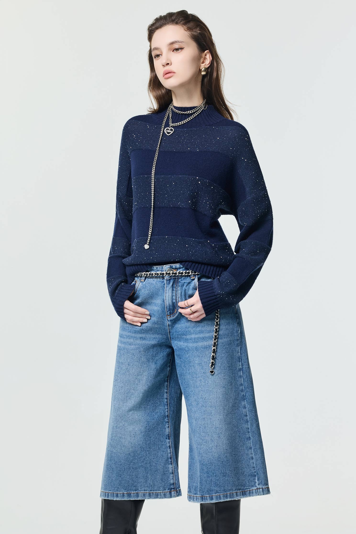 Wide Leg Capri JeansWide Leg Capri Jeans,Season (SS) Look,Denim,Jeans,pants