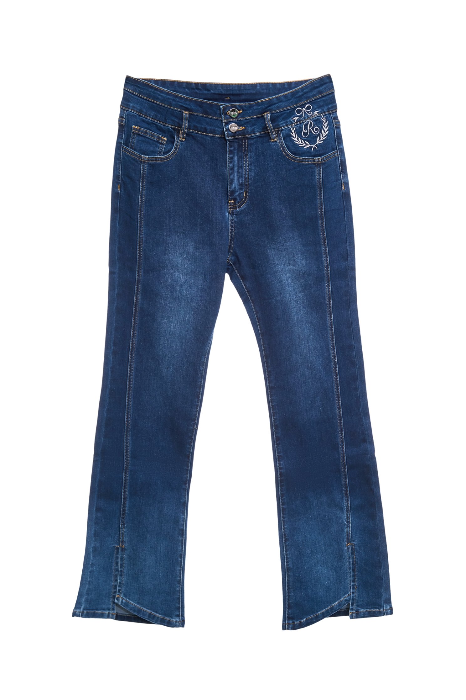 Front Slit Boot Leg JeansFront Slit Boot Leg Jeans,Season (SS) Look,Denim,Jeans,bows,pants