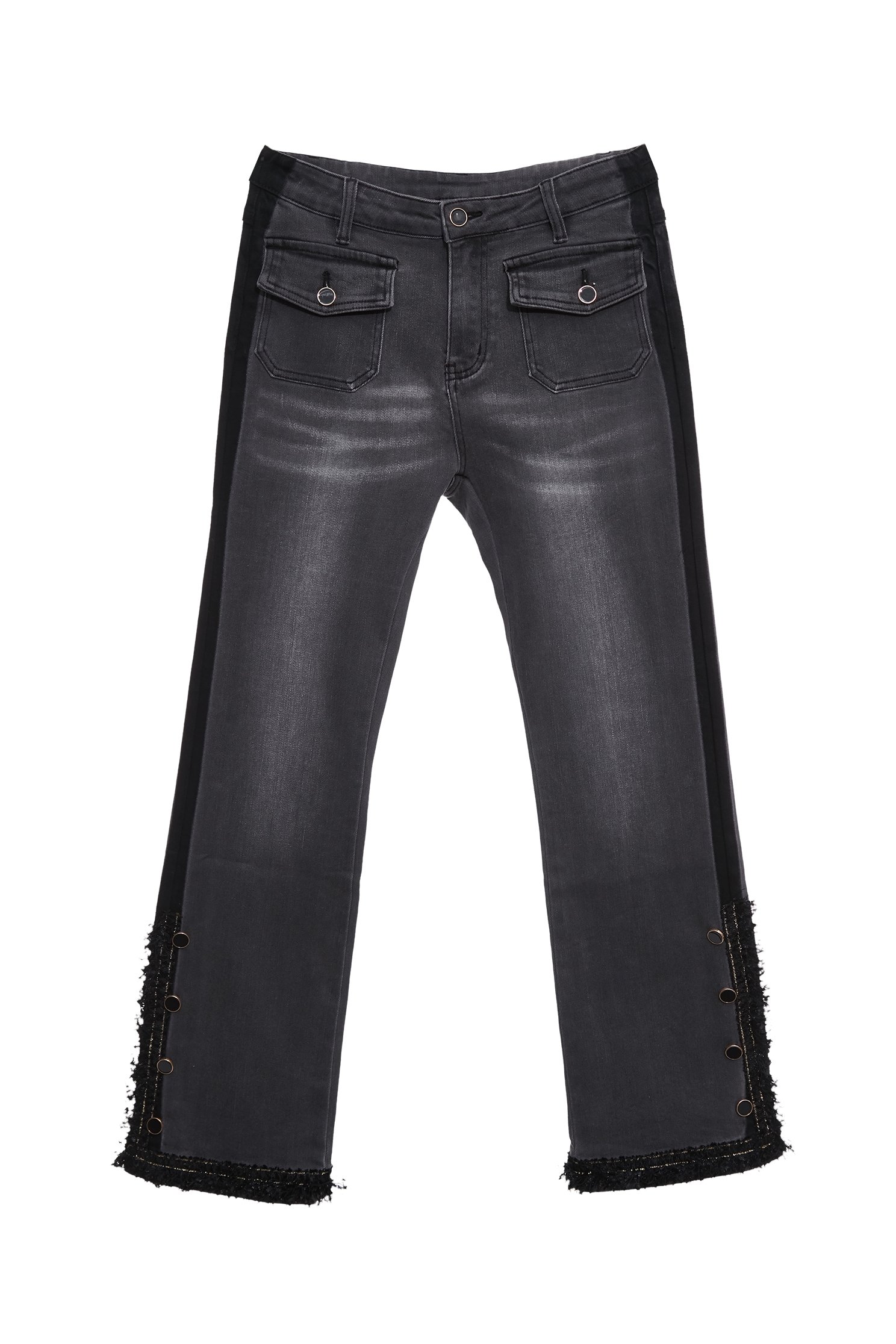 Contrast Side Trim Detail Grey JeansContrast Side Trim Detail Grey Jeans,Season (SS) Look,Denim,Jeans,pants