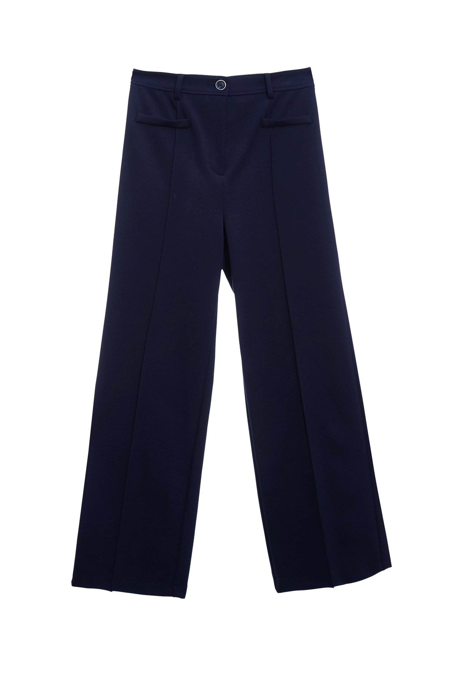 Pleated Detail Navy Wide Leg PantsPleated Detail Navy Wide Leg Pants,Culottes,Season (SS) Look,pants