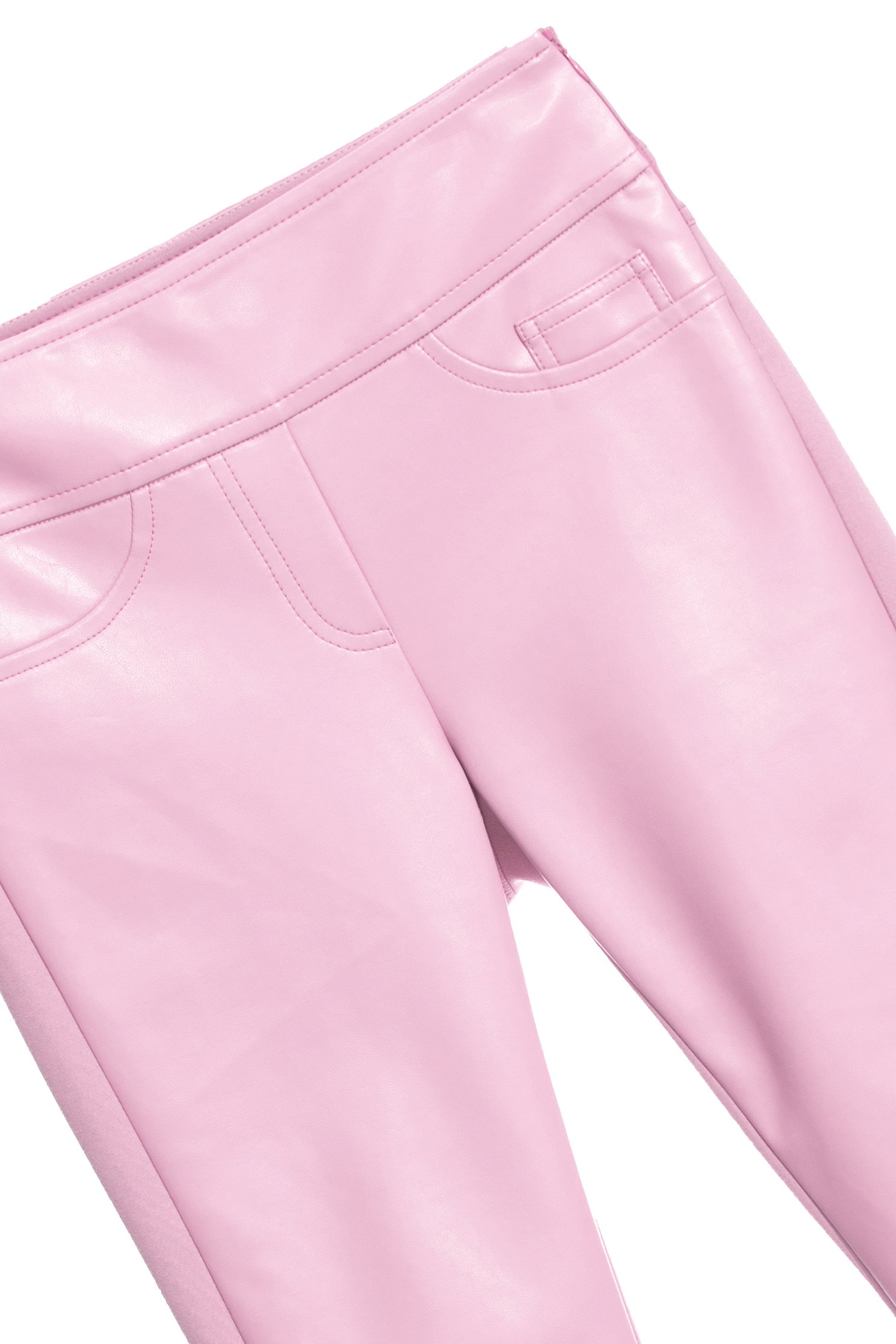 Pink Splicing Skinny PantsContrast pink pants,Skinny pants,Valentine,Skinny pants
