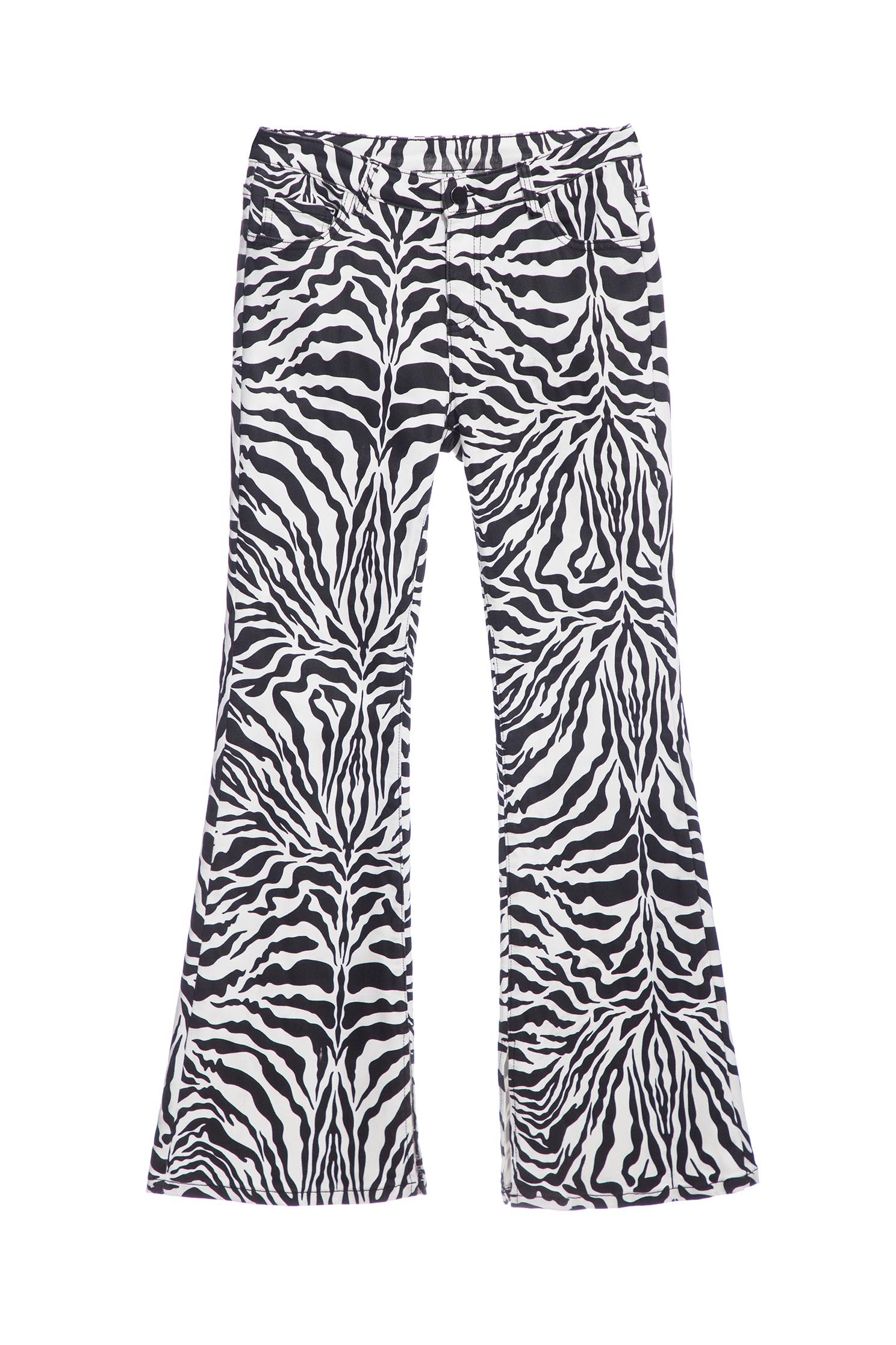 Zebra Print Boot Leg JeansDenim trousers with zebra print,Bell-bottoms,Denim,Jeans,Denim pants,Season (AW) Look,Cotton,Bell-bottoms