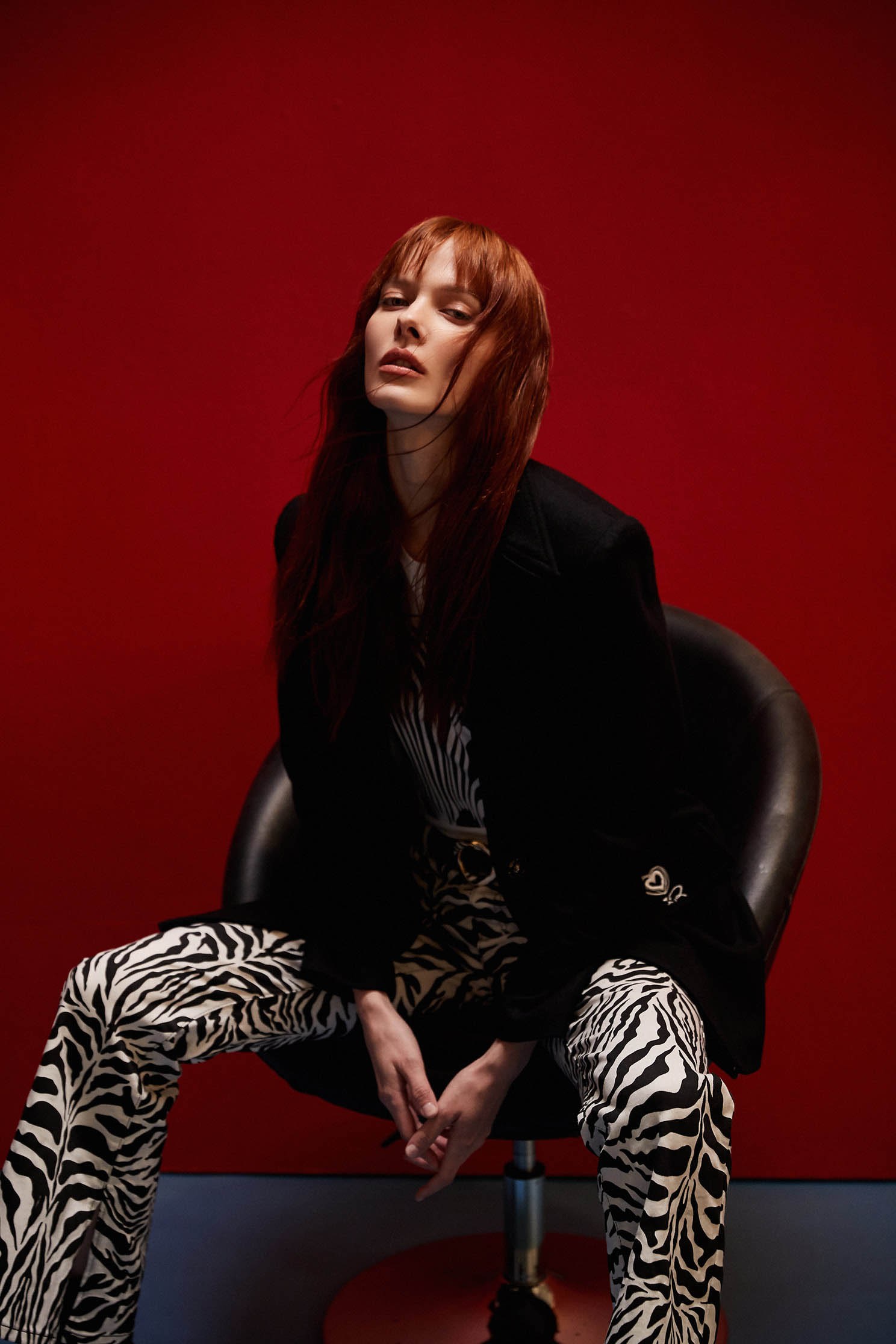 Zebra Print Boot Leg JeansDenim trousers with zebra print,Bell-bottoms,Denim,Jeans,Denim pants,Season (AW) Look,Cotton,Bell-bottoms