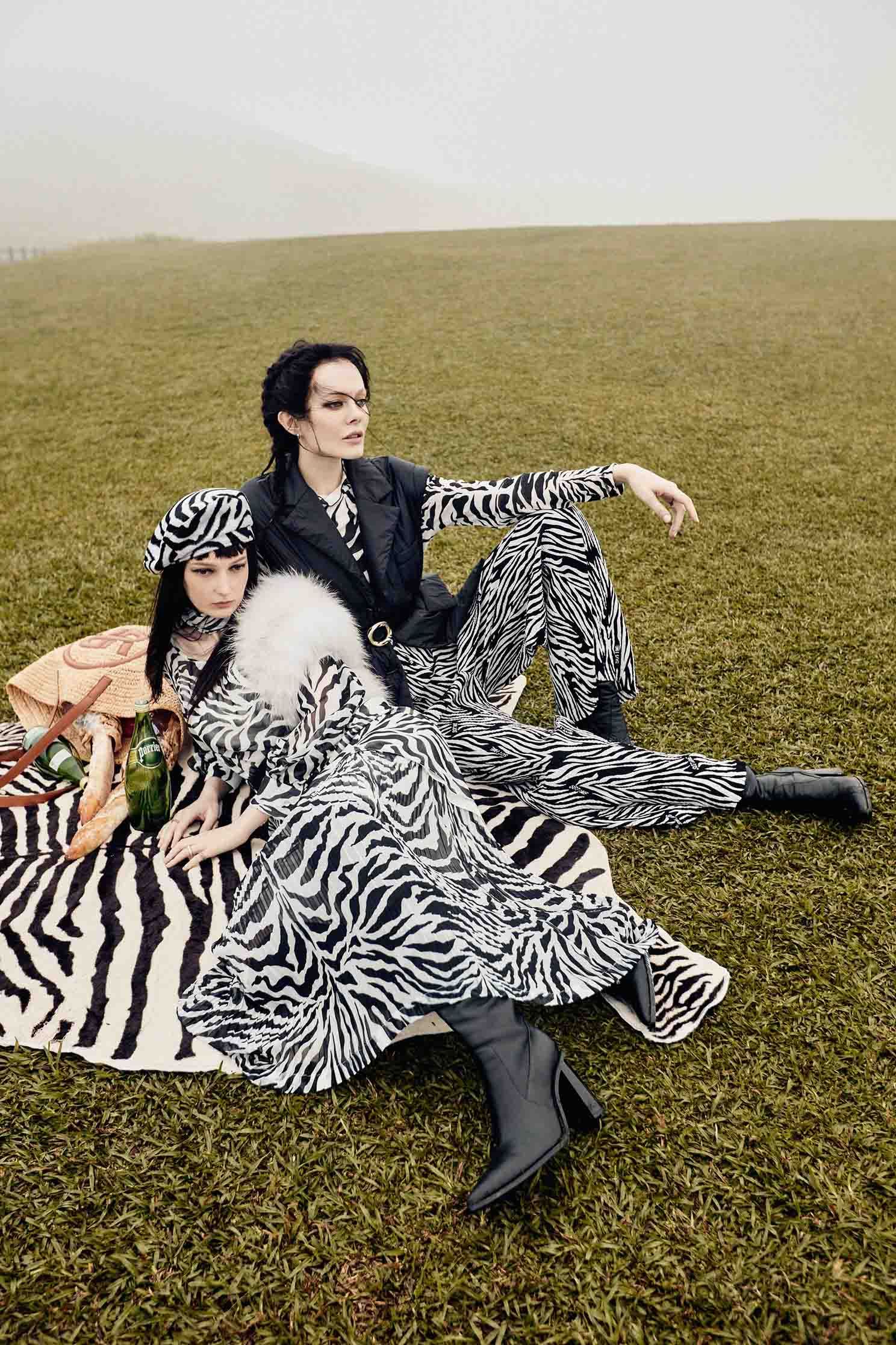 Zebra Print Boot Leg JeansDenim trousers with zebra print,Bell-bottoms,Denim,Jeans,Denim pants,Season (AW) Look,Cotton,Bell-bottoms