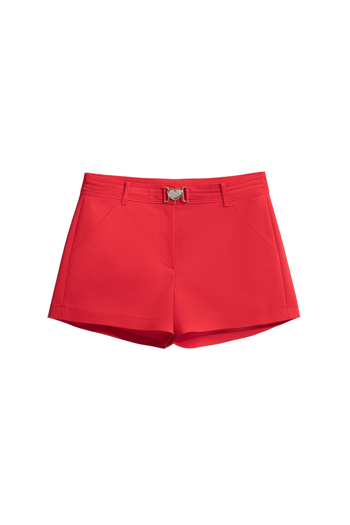 Heart Buckle Red ShortsHeart Buckle Red Shorts,Season (SS) Look,Shorts,Back To Classic,Back To B/W