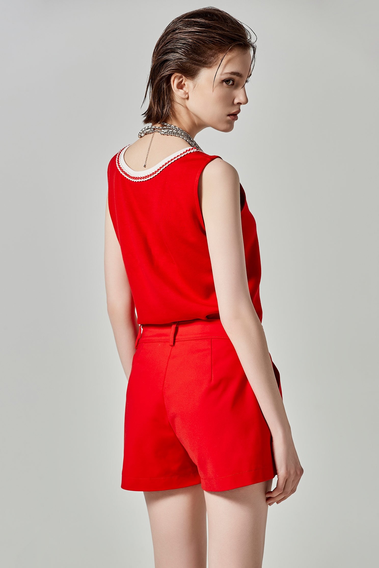 Heart Buckle Red ShortsHeart Buckle Red Shorts,Season (SS) Look,Shorts,Back To Classic,Back To B/W