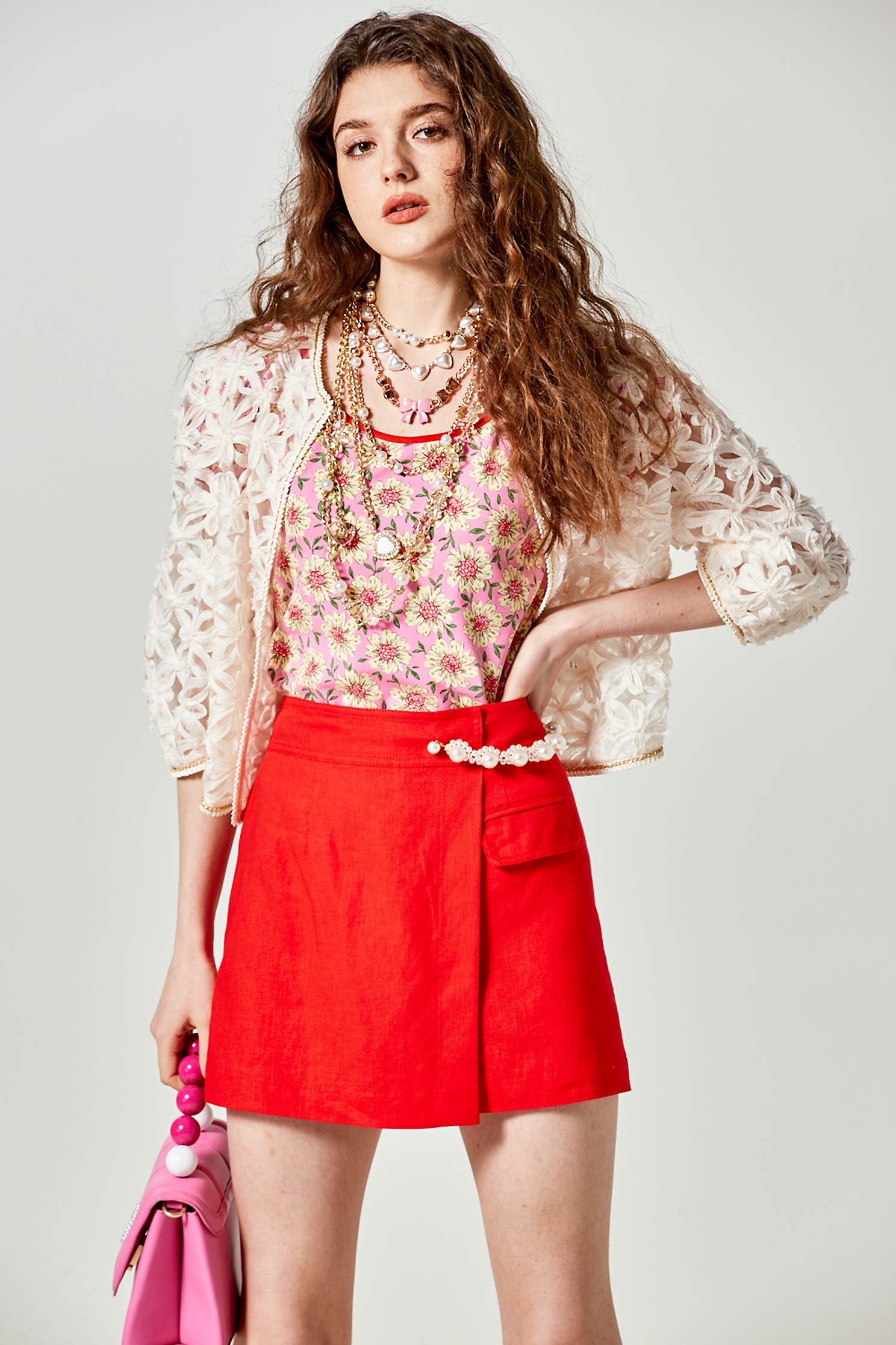 Front Panel Red SkortsFront Panel Red Skorts,Season (SS) Look,Shorts,Skorts