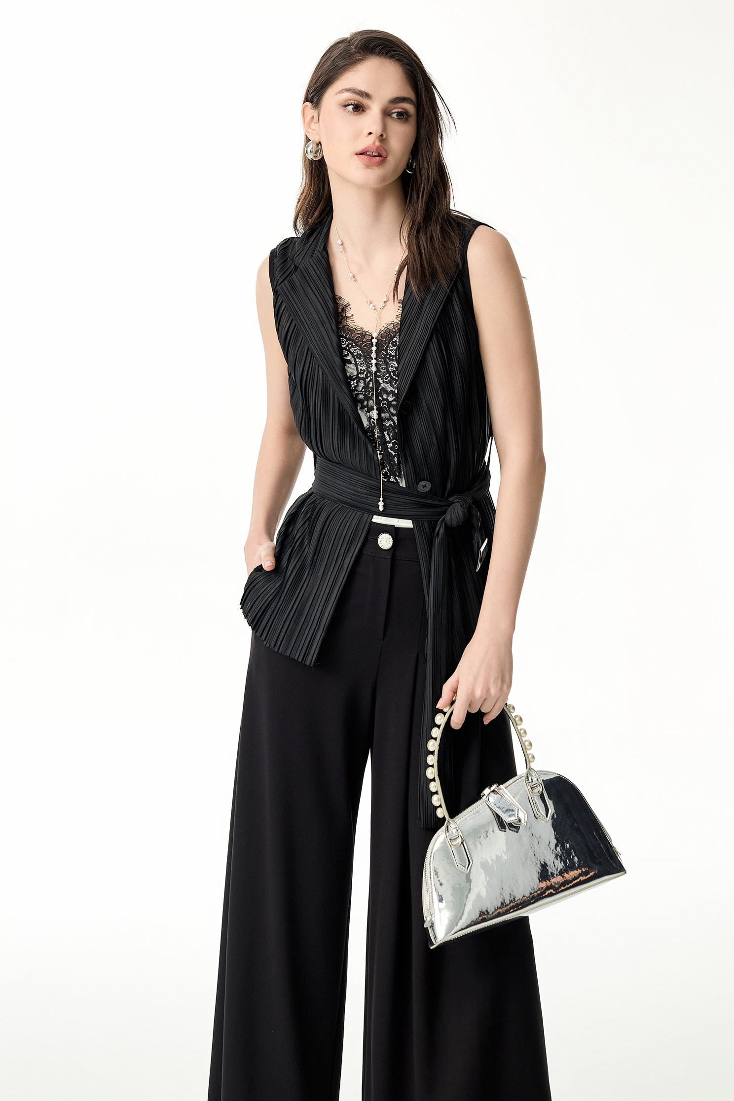 Asymmetric Wide Leg PantsAsymmetric Wide Leg Pants,Culottes,Season (SS) Look,pants,Black pants