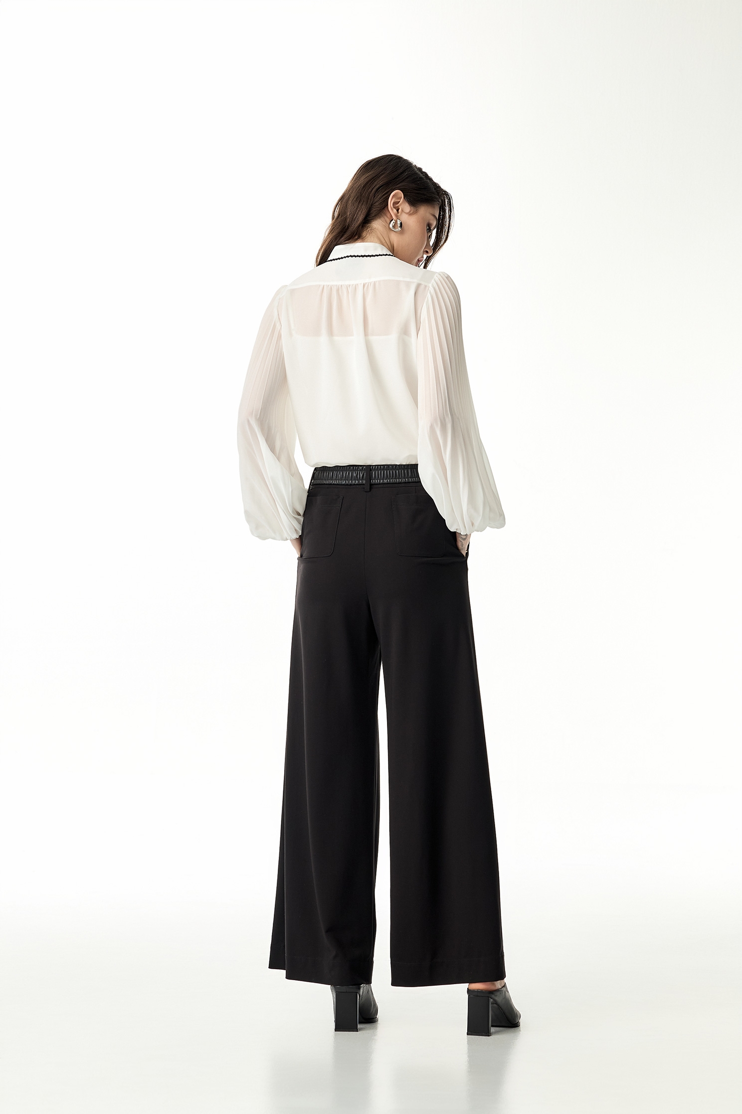 Asymmetric Wide Leg PantsAsymmetric Wide Leg Pants,Culottes,Season (SS) Look,pants,Black pants