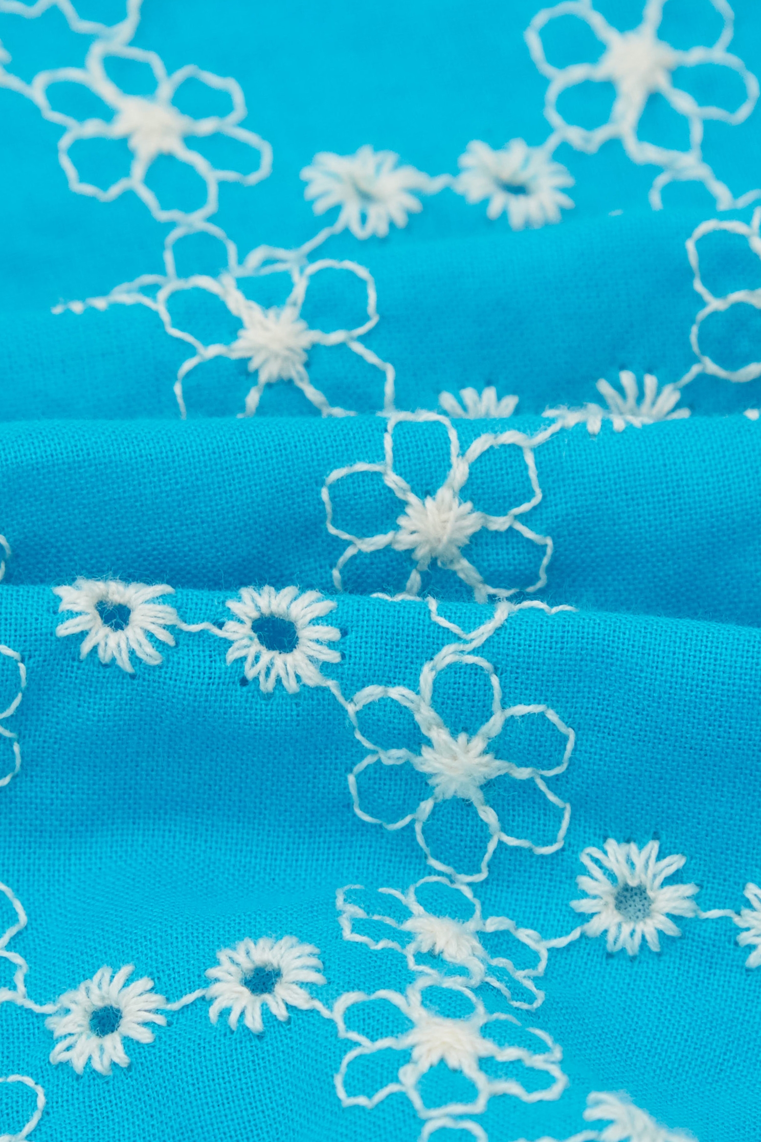 Full Floral Embroidery Blue ShortsFull Floral Embroidery Blue Shorts,Embroidered,Season (SS) Look,Shorts