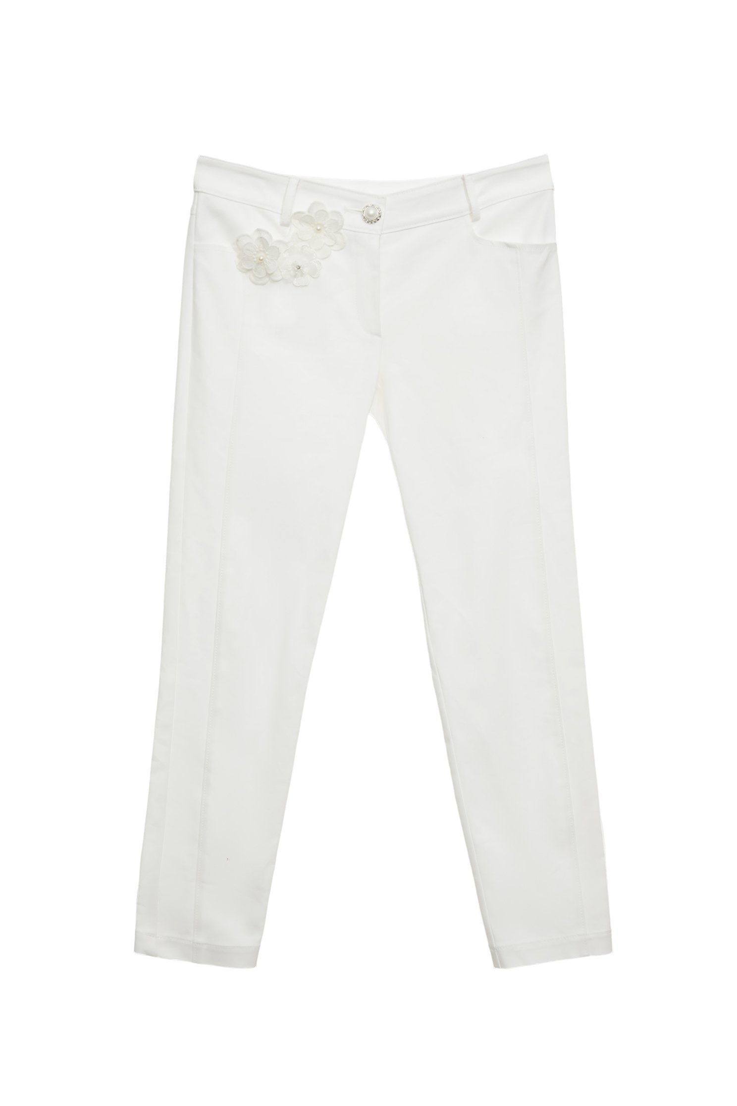 Floral Detail Slim Fit PantsFloral Detail Slim Fit Pants,Season (SS) Look,pearl,Skinny pants,pants