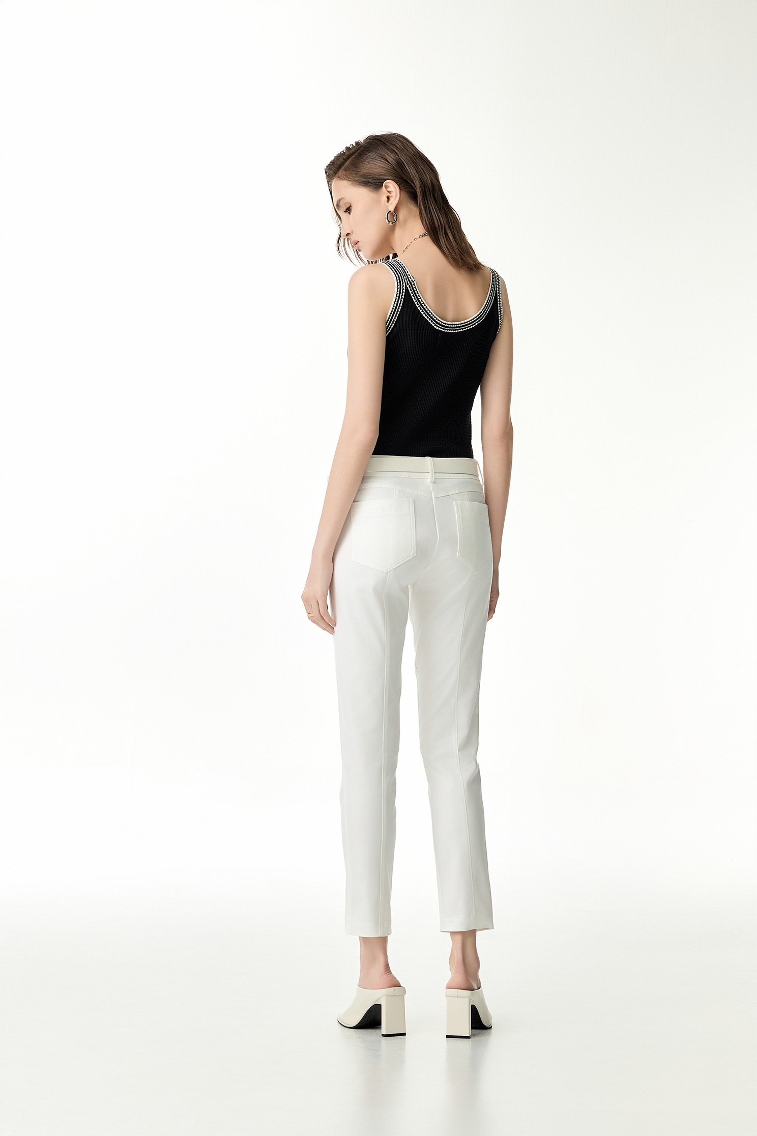 Floral Detail Slim Fit PantsFloral Detail Slim Fit Pants,Season (SS) Look,pearl,Skinny pants,pants
