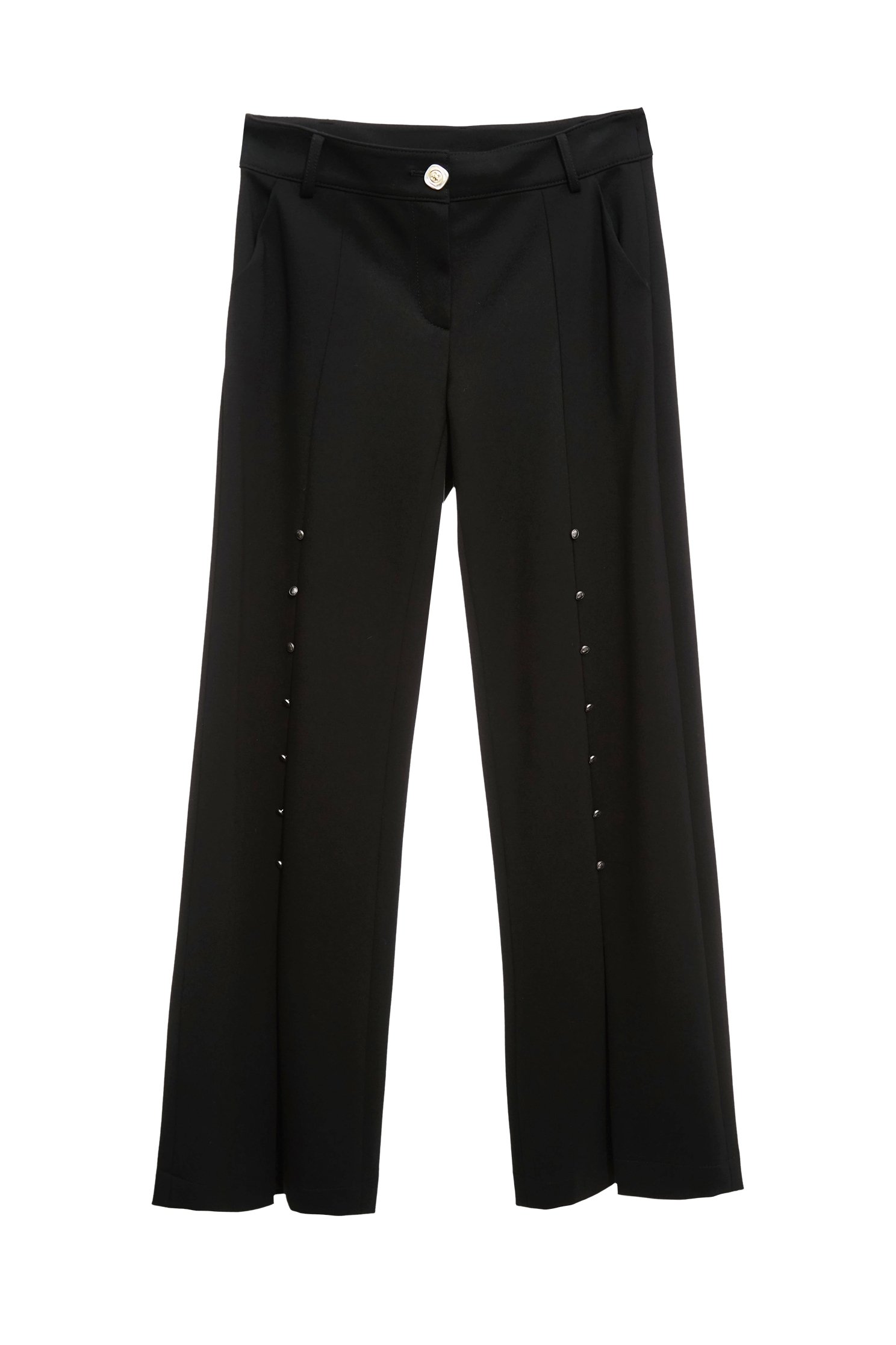 Lace Detail Straight Cut PantsLace Detail Straight Cut Pants,Office Looks,Bell-bottoms,Season (SS) Look,simple outfits,Lace,pants,Black pants