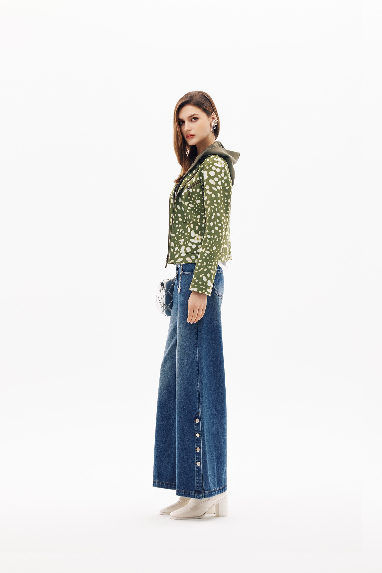 Side Slit Detail Wide Leg JeansSide Slit Detail Wide Leg Jeans,Season (SS) Look,Denim,Jeans,pants