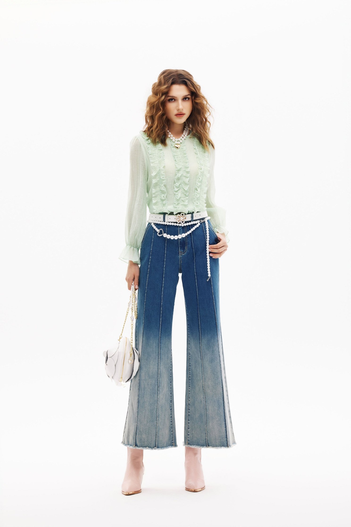 Gradient Wide Leg JeansGradient Wide Leg Jeans,Culottes,Season (SS) Look,Denim,Jeans,pants