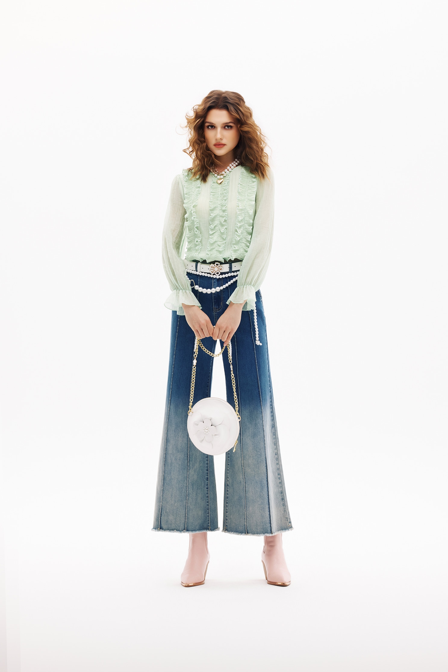 Gradient Wide Leg JeansGradient Wide Leg Jeans,Culottes,Season (SS) Look,Denim,Jeans,pants